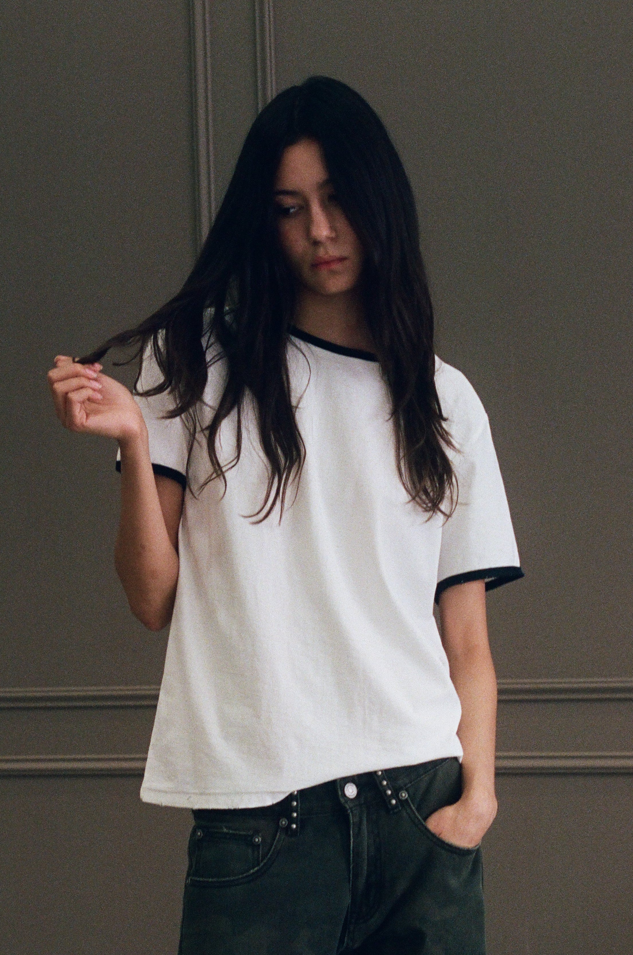 BEATNIK RINGER TEE [WHITE]