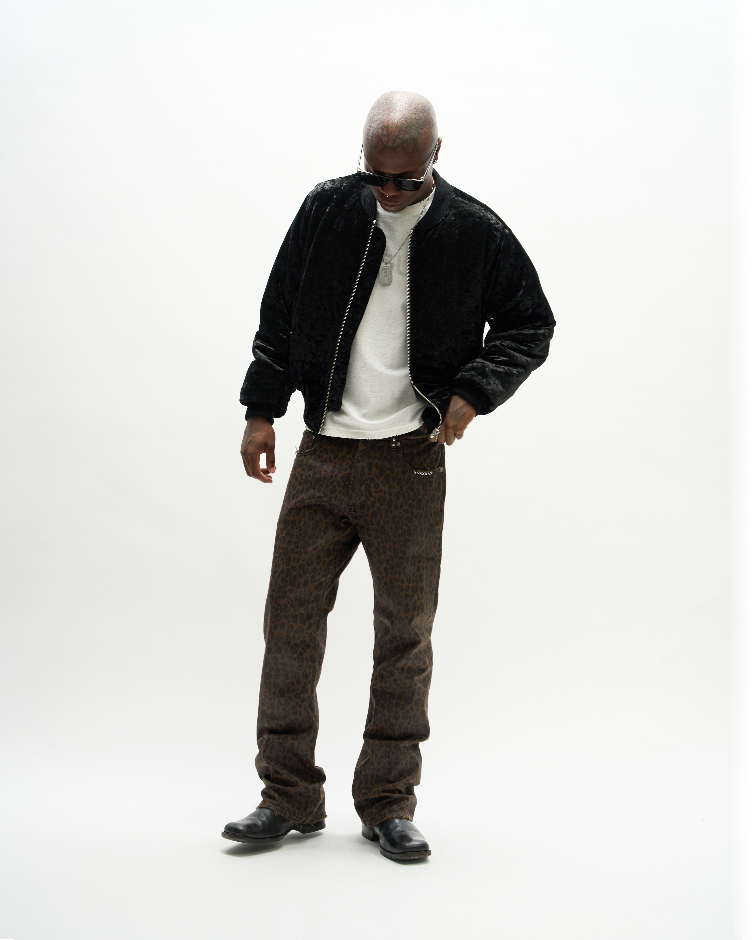 WAXED BOOTCUT DENIM [LEOPARD]