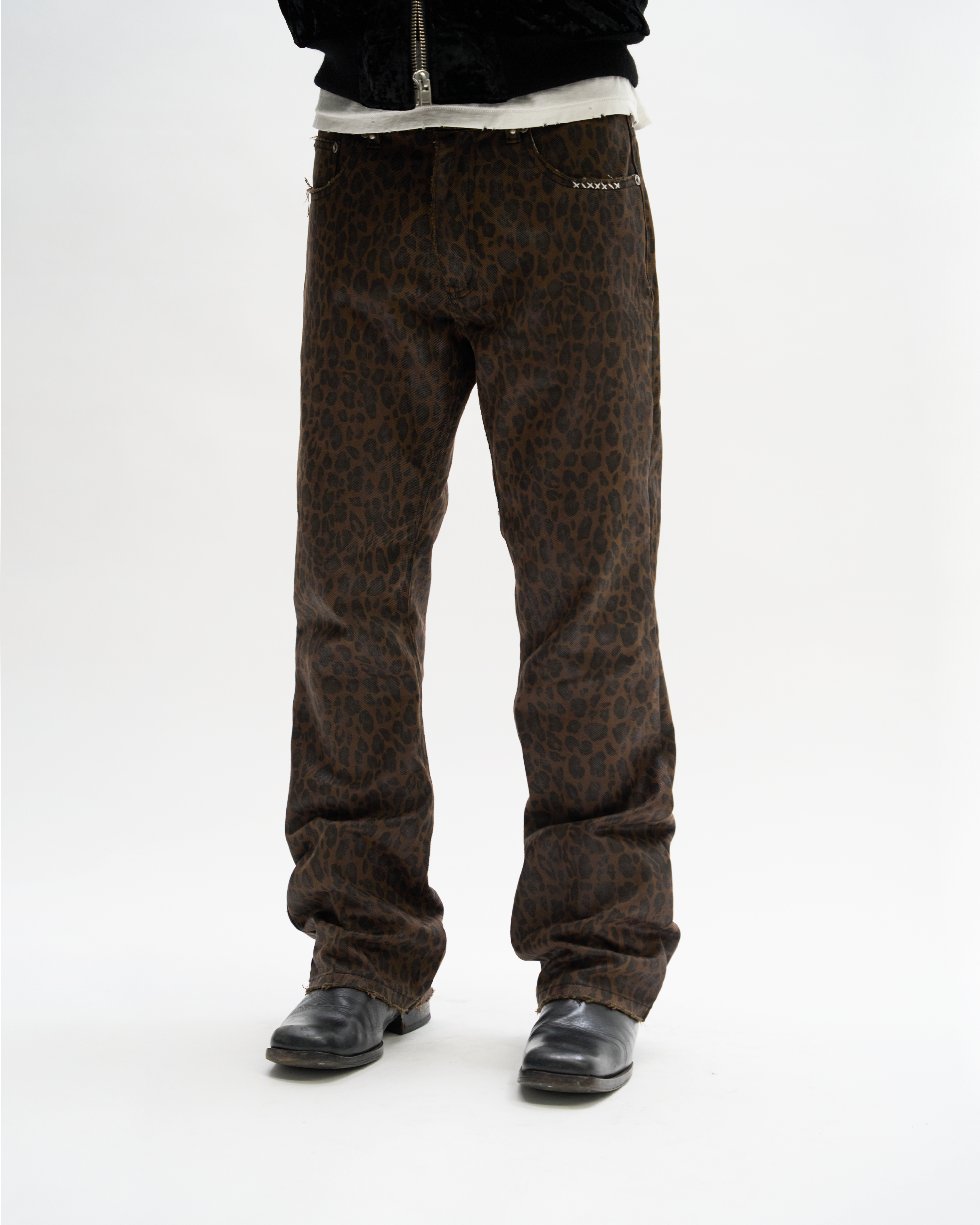 WAXED BOOTCUT DENIM [LEOPARD]