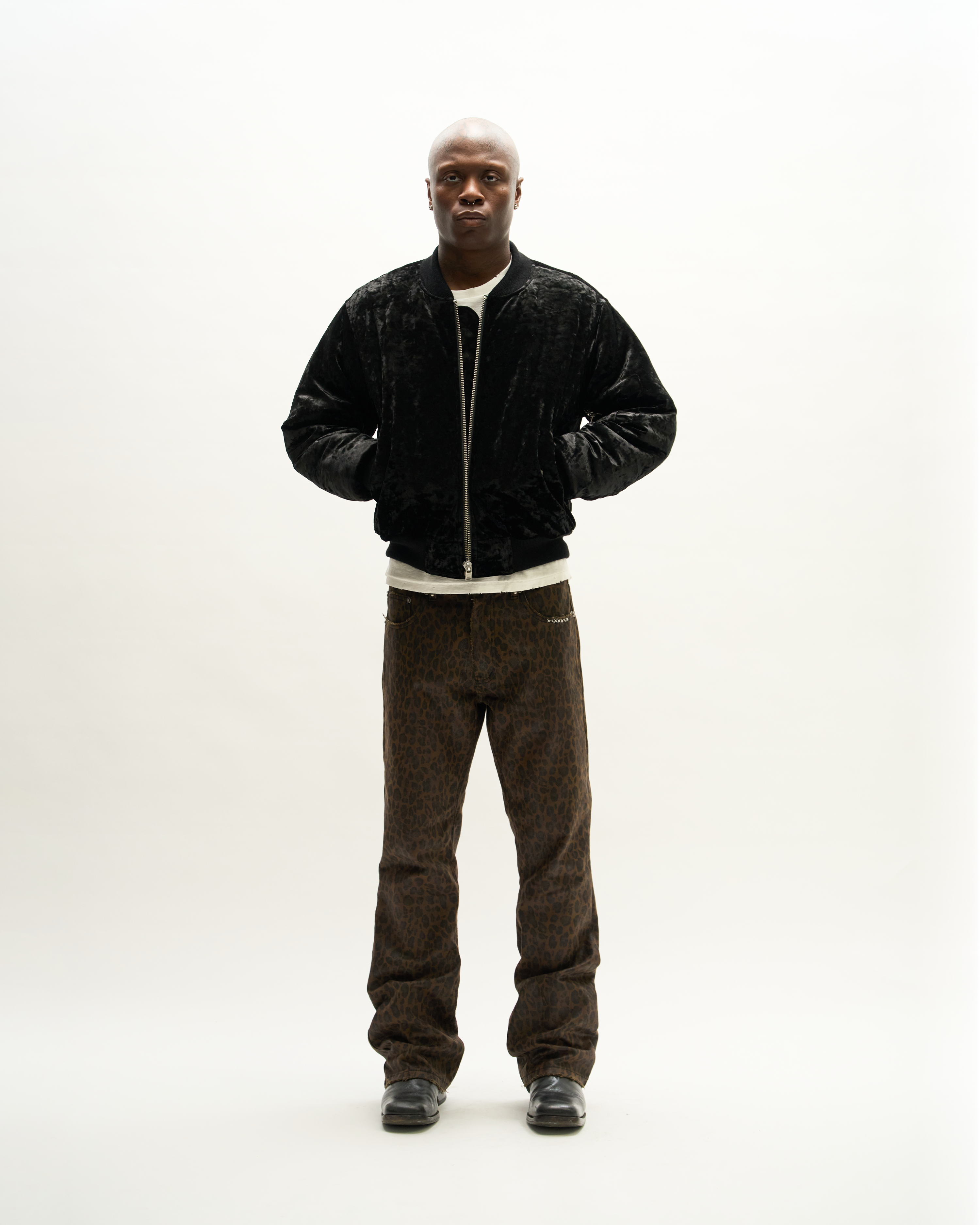 WAXED BOOTCUT DENIM [LEOPARD]