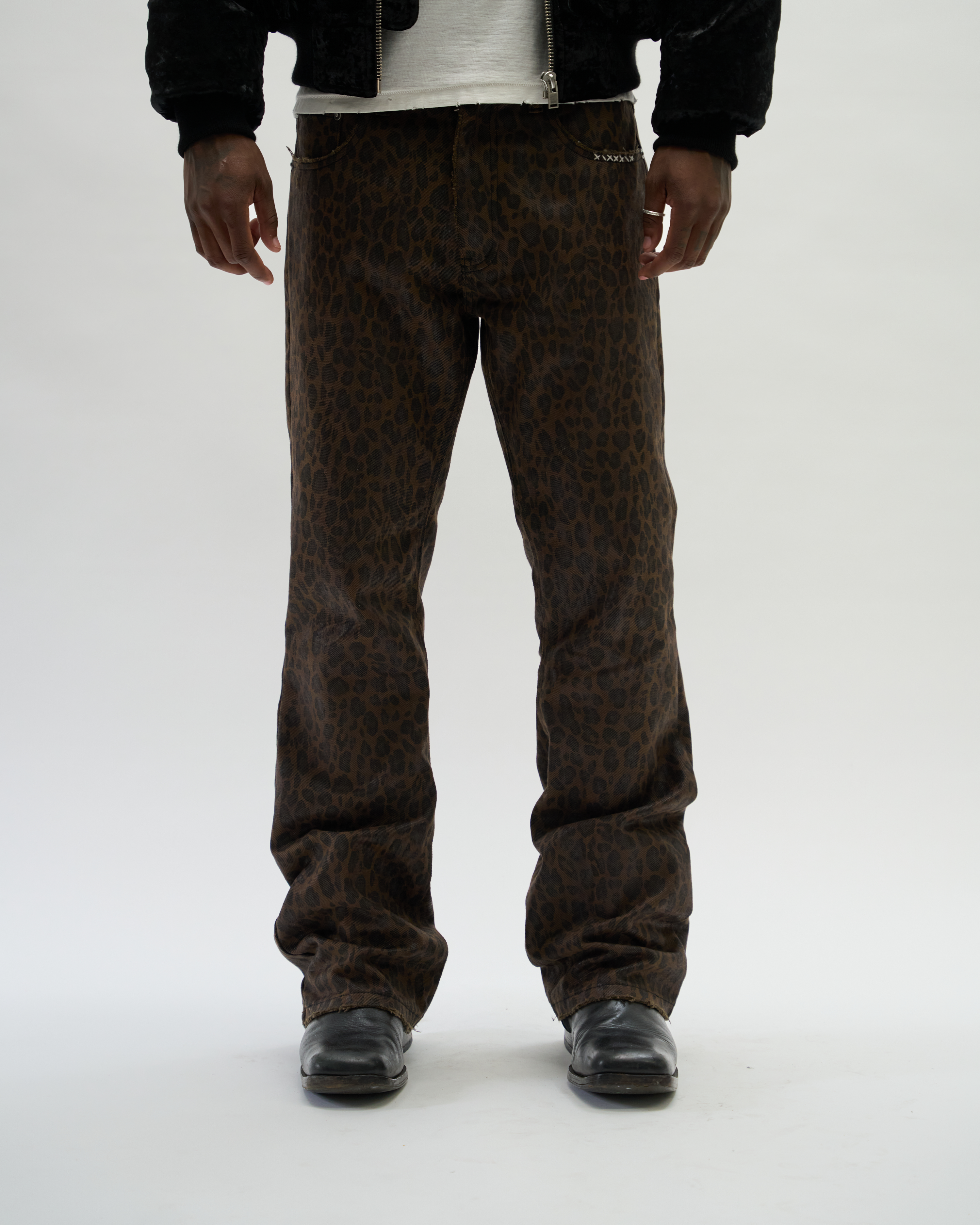 WAXED BOOTCUT DENIM [LEOPARD]