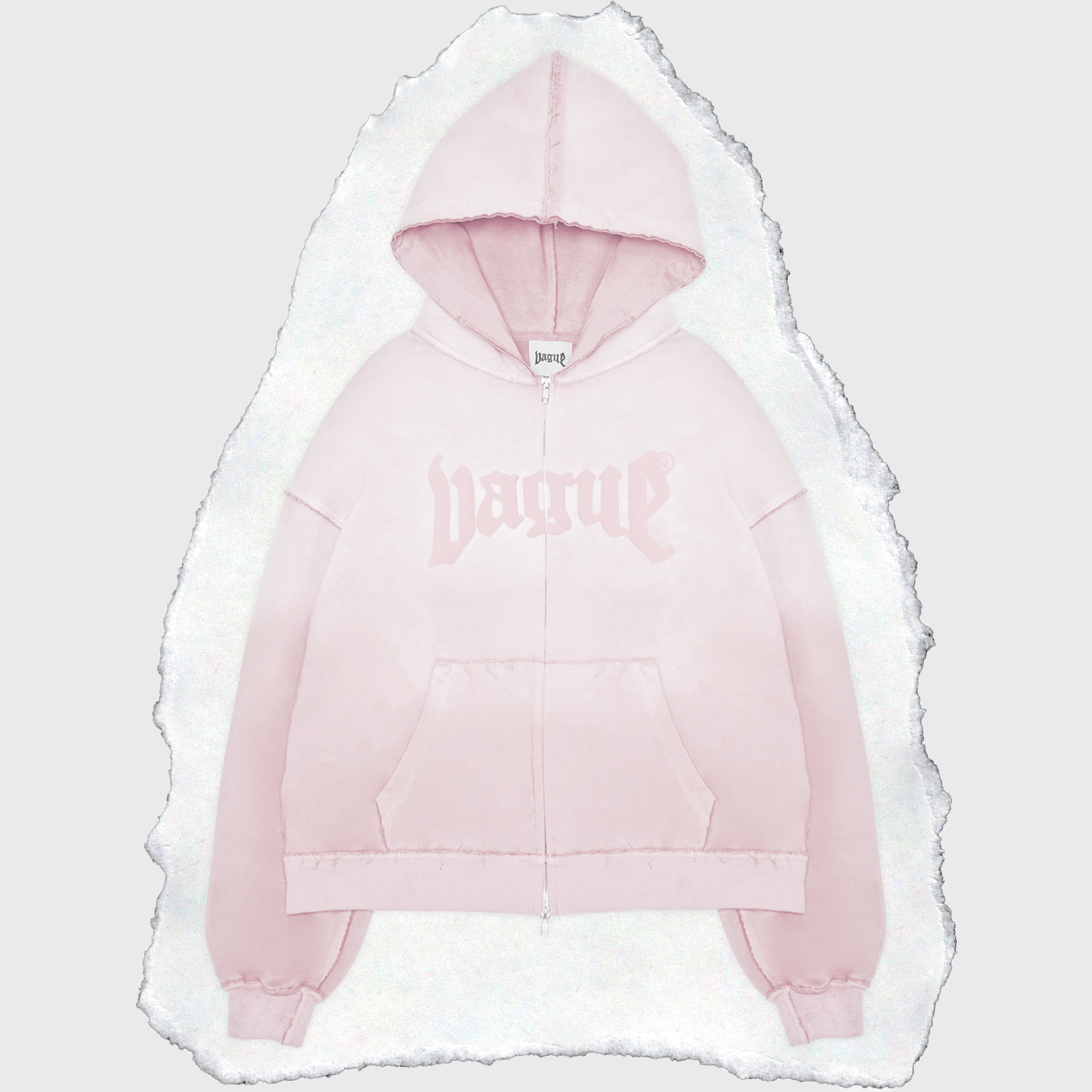 DECONSTRUCTED ESSENTIALS ZIP-UP [BUBBLEGUM]