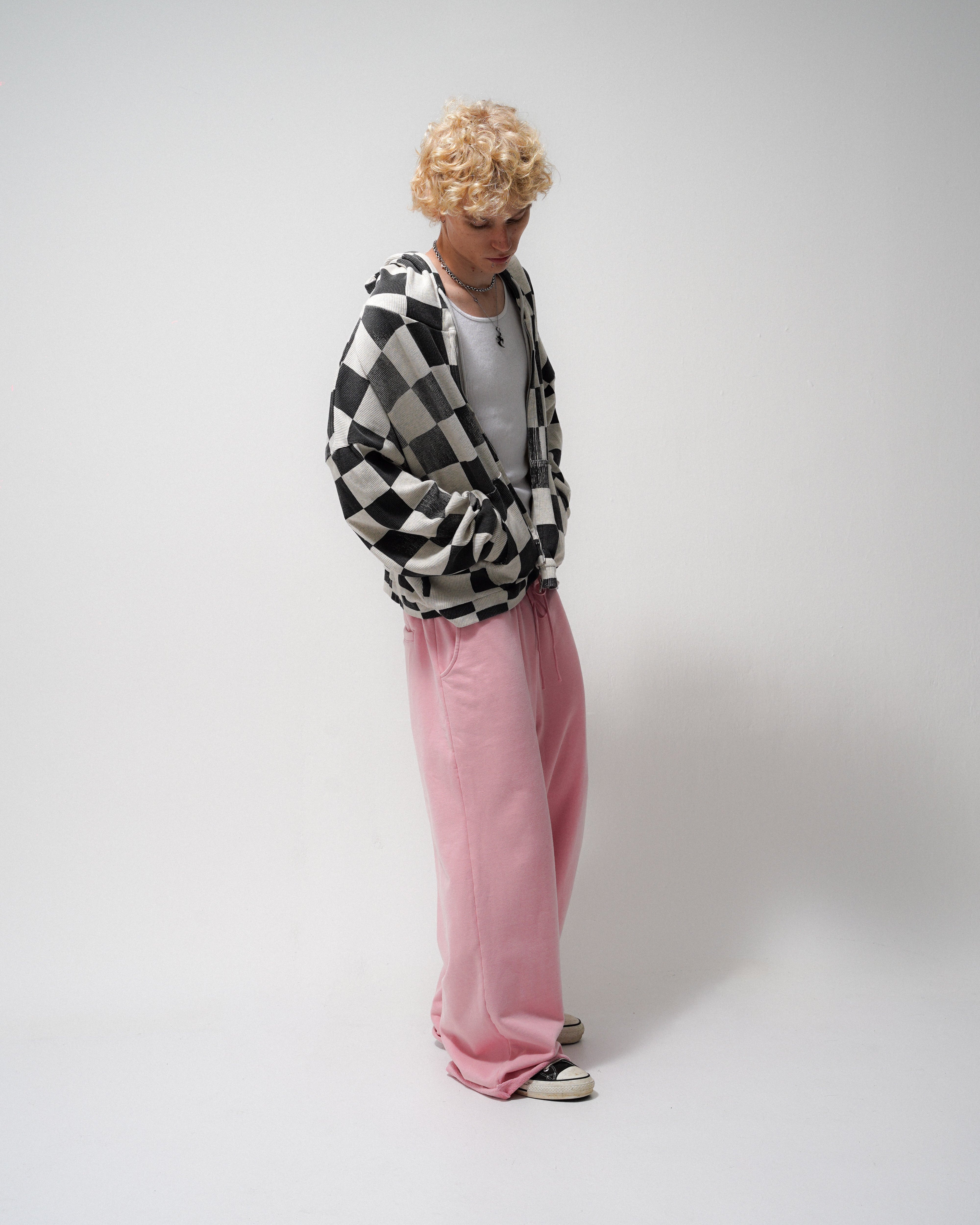 Thermal Zip-Up [Chess] - Checkered Knit Hoodie | Vague – VAGUE Studios