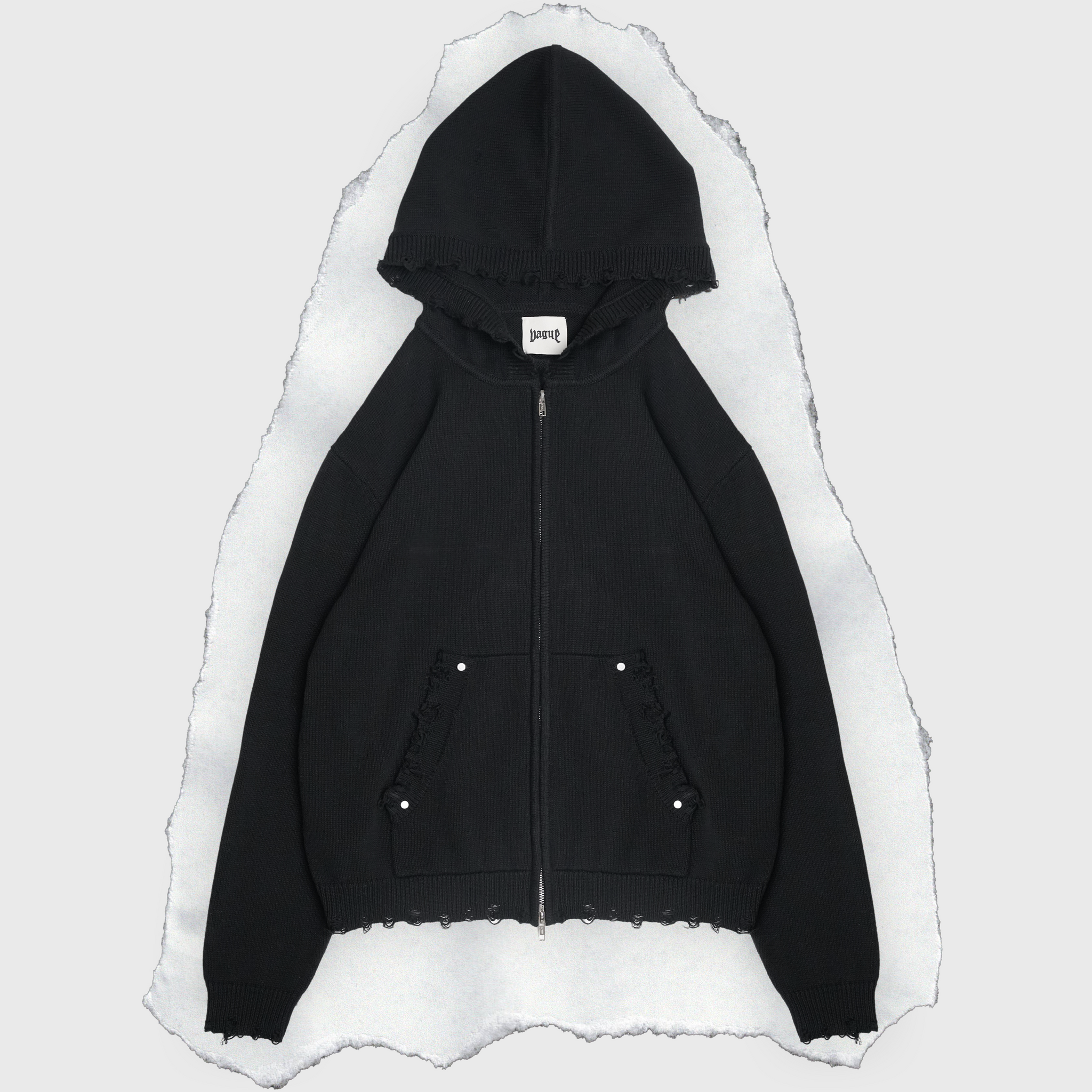 TOUR KNIT ZIP-UP [BLACK]