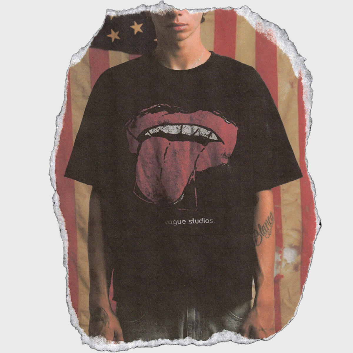 TONGUE TEE [FADED BLACK]