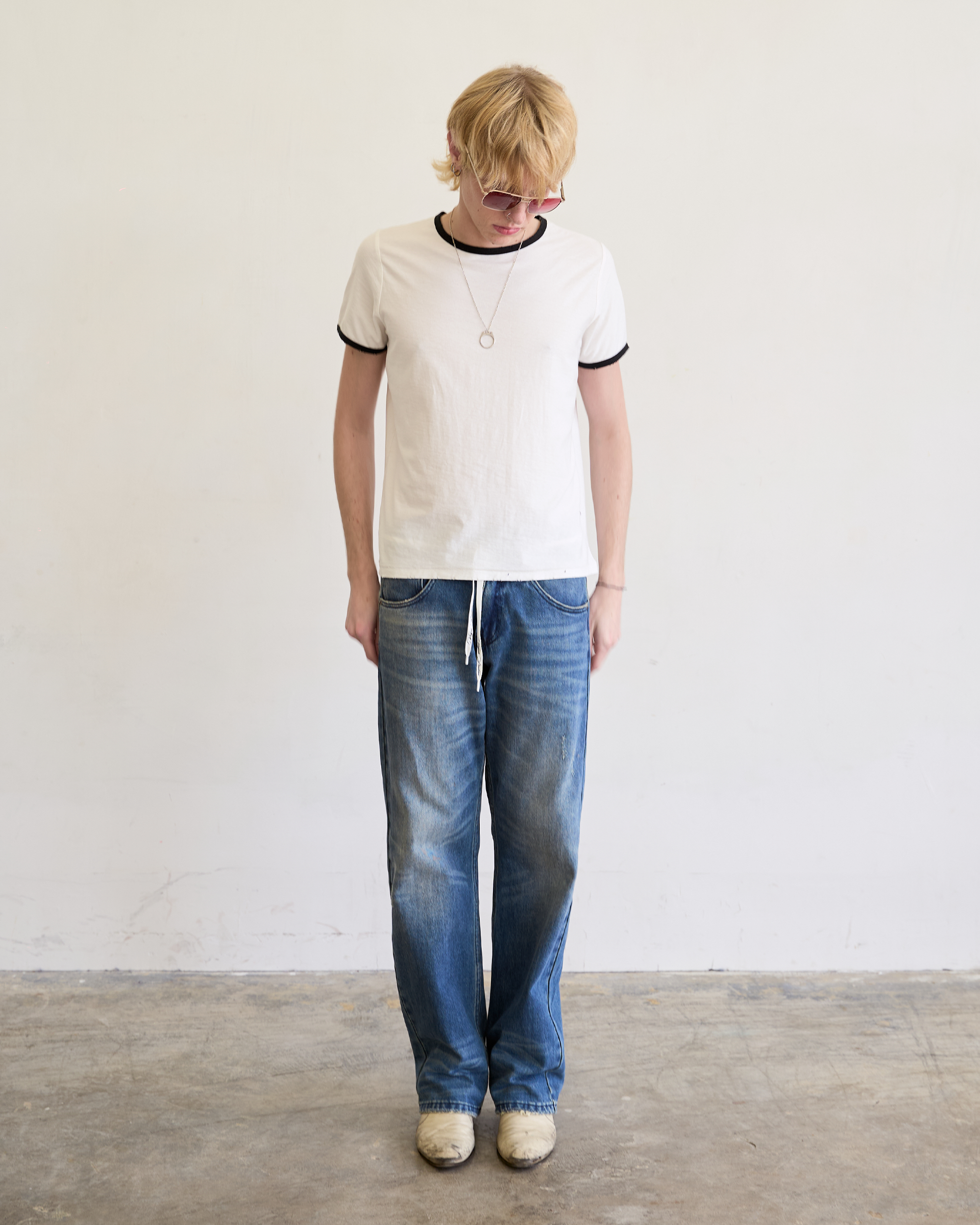 BEATNIK RINGER TEE [WHITE]