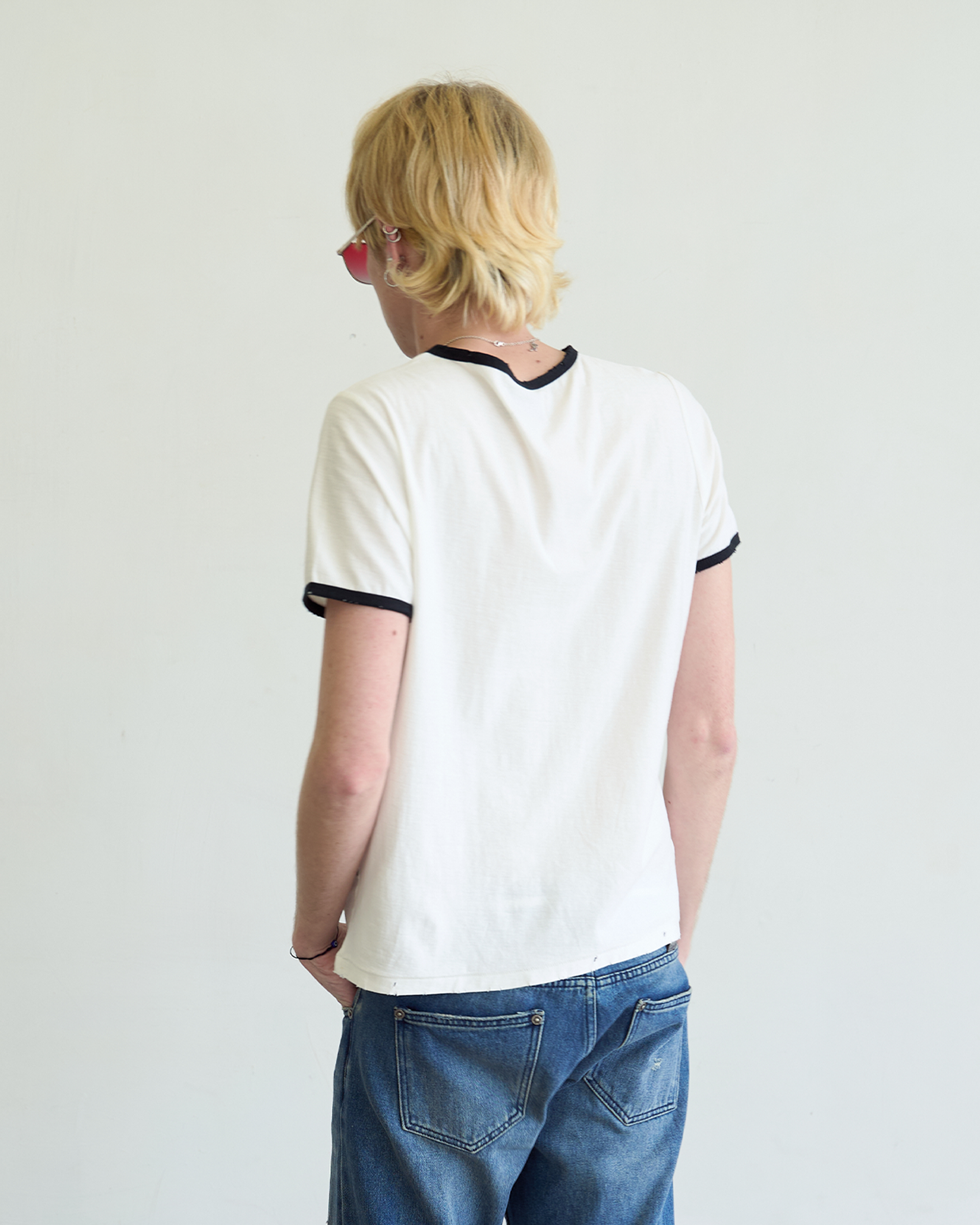 BEATNIK RINGER TEE [WHITE]