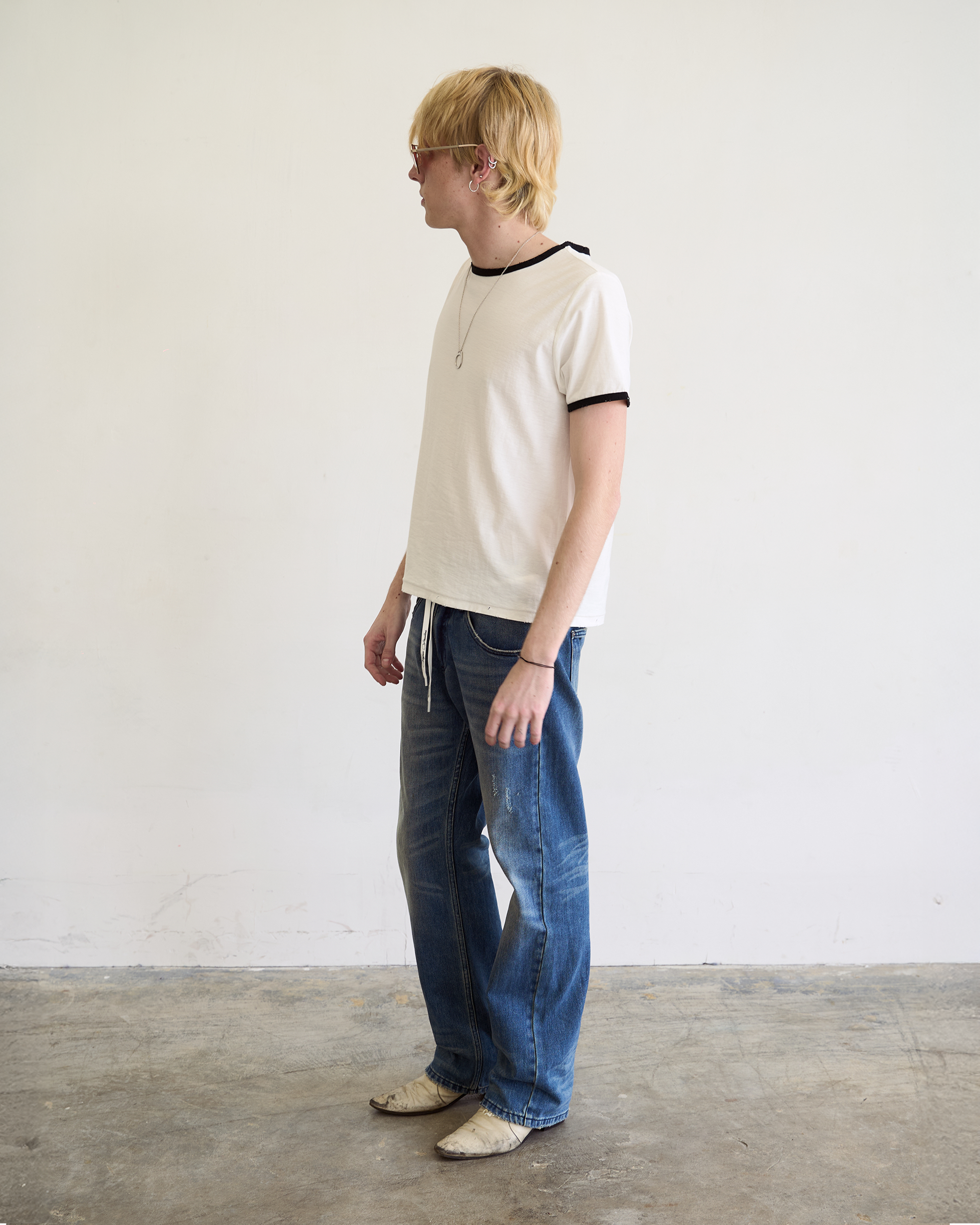 BEATNIK RINGER TEE [WHITE]