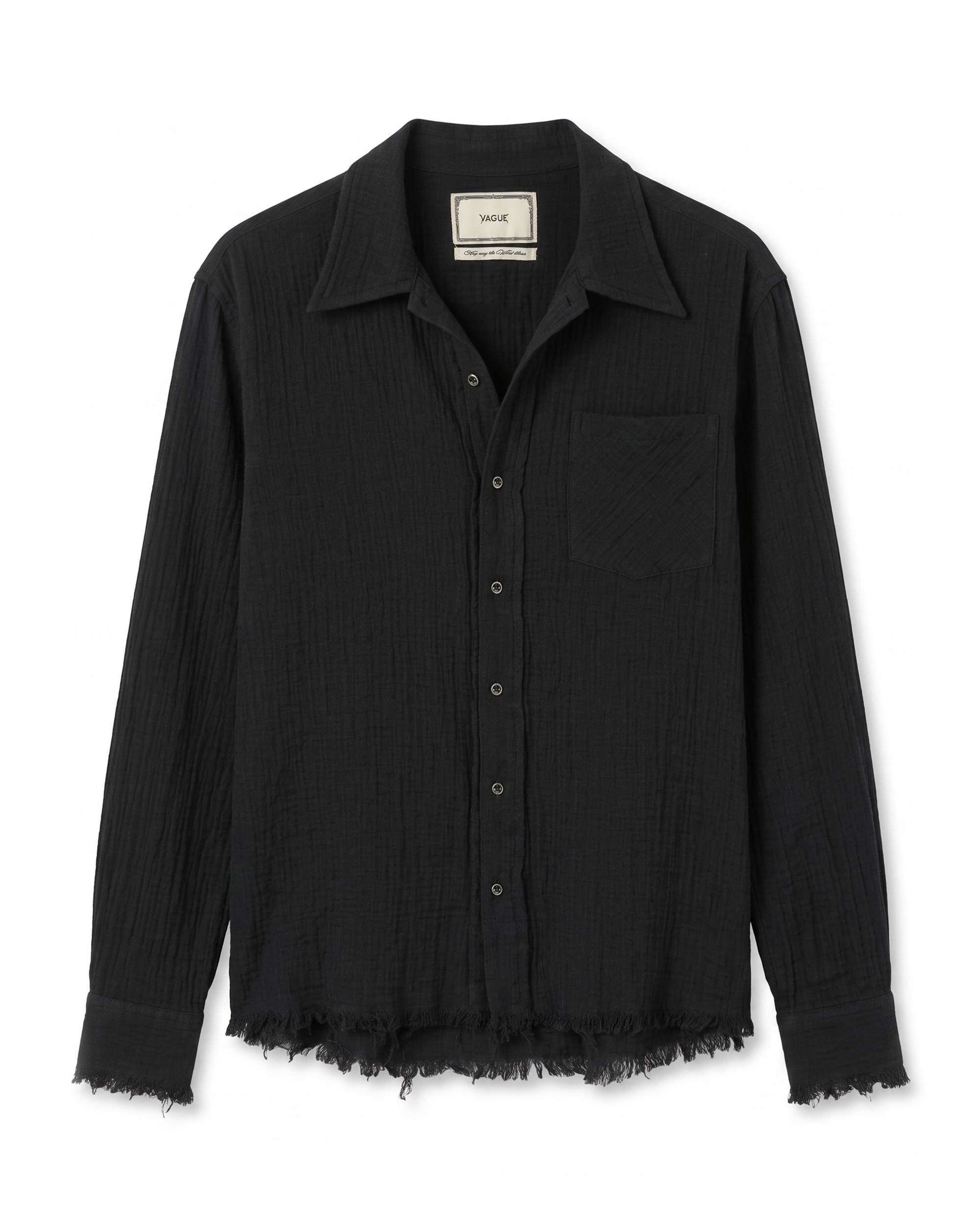 GAUZE BUTTON-UP [BLACK]