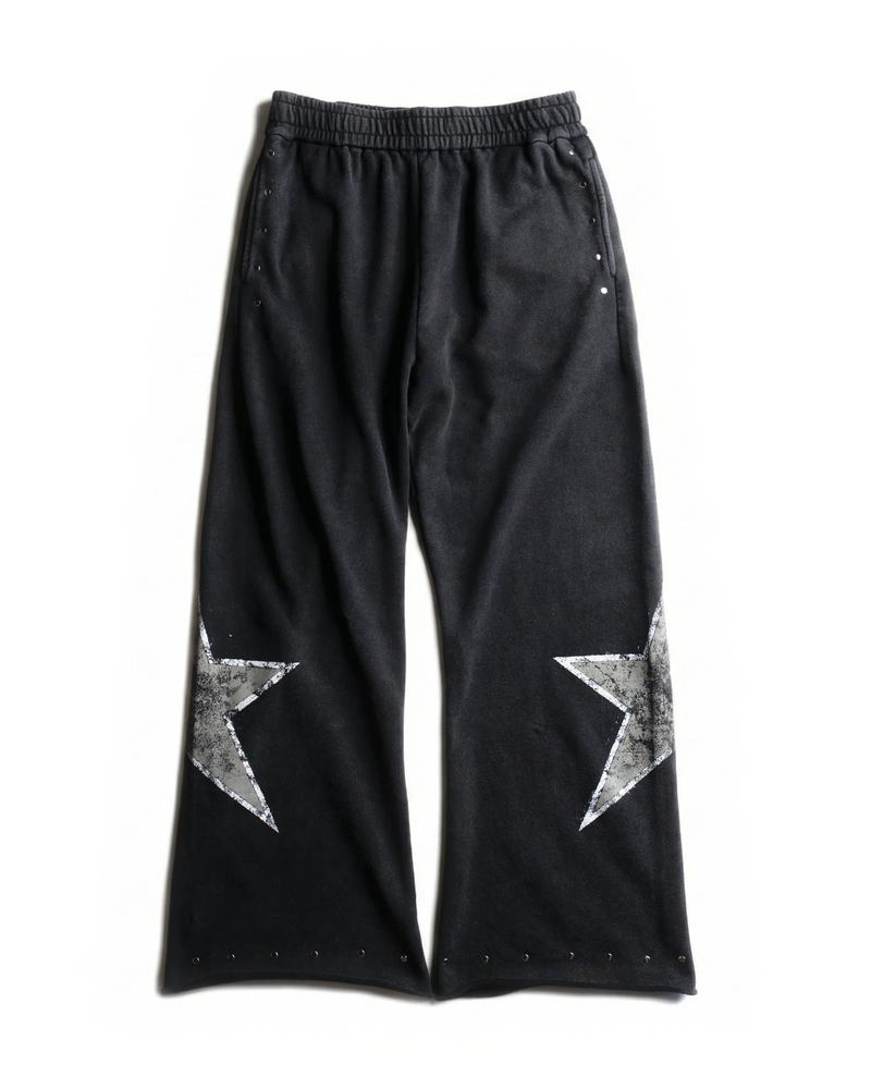 STAR STUDDED SWEATPANTS [BLACK]
