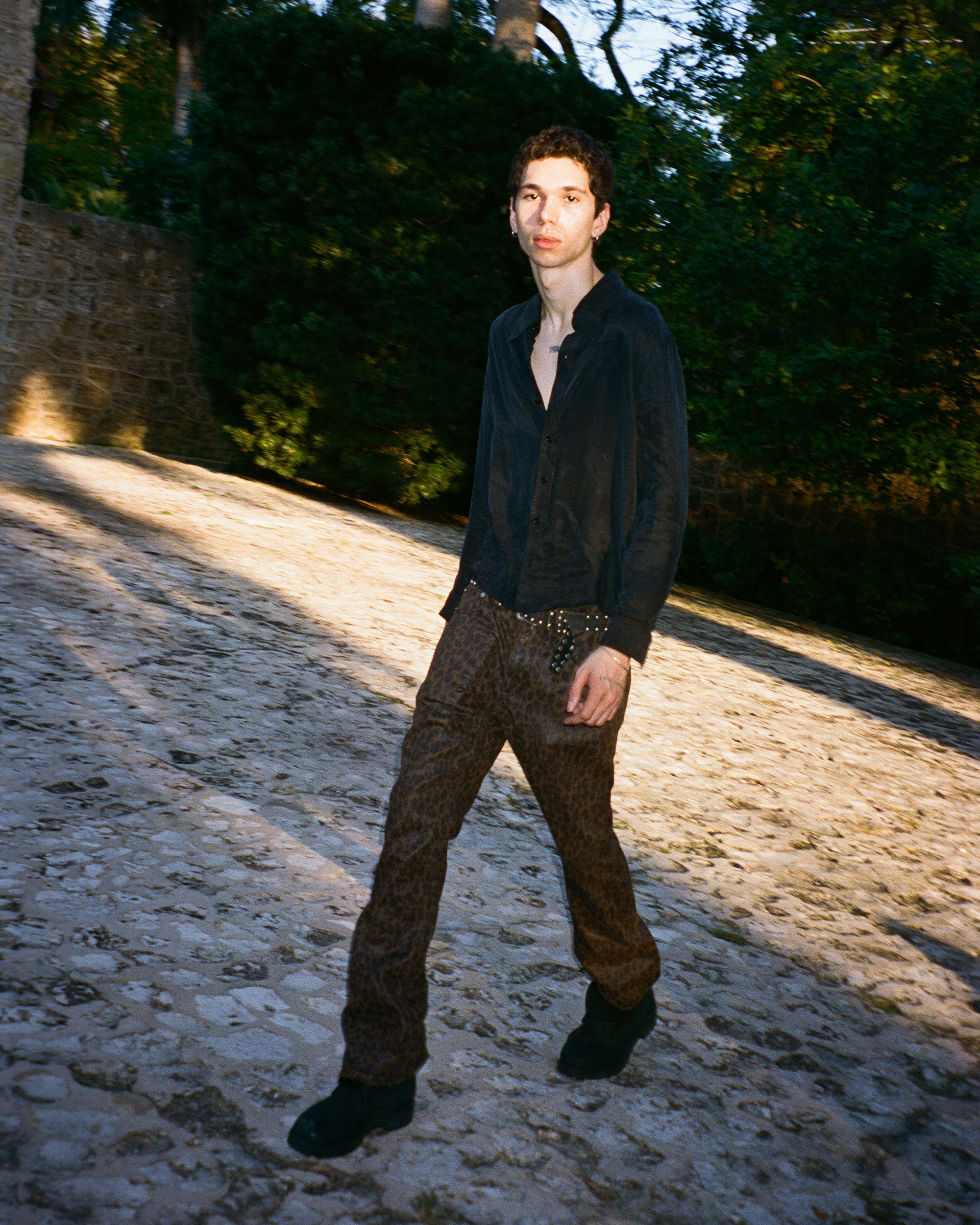 WAXED BOOTCUT DENIM [LEOPARD]