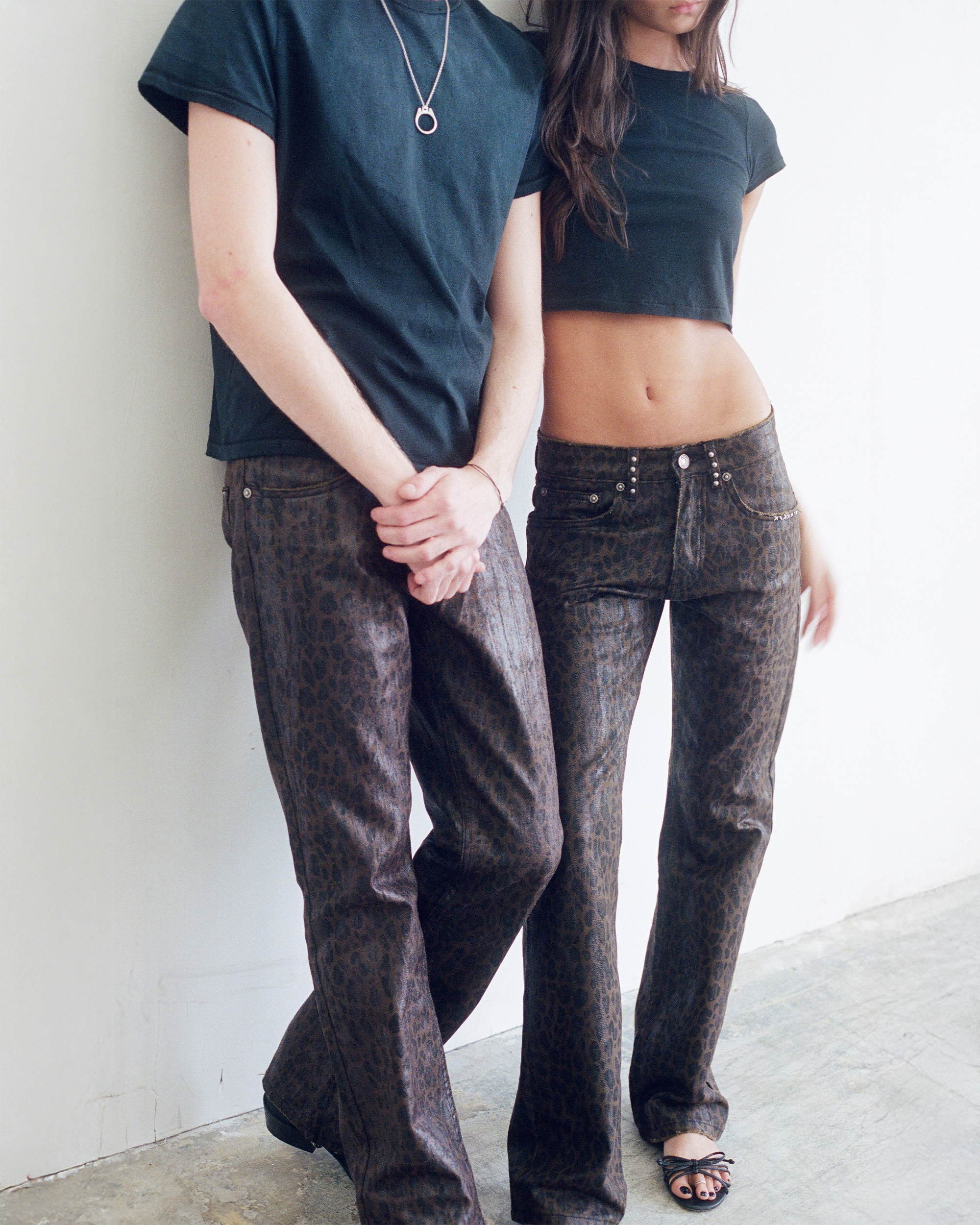 WAXED BOOTCUT DENIM [LEOPARD]