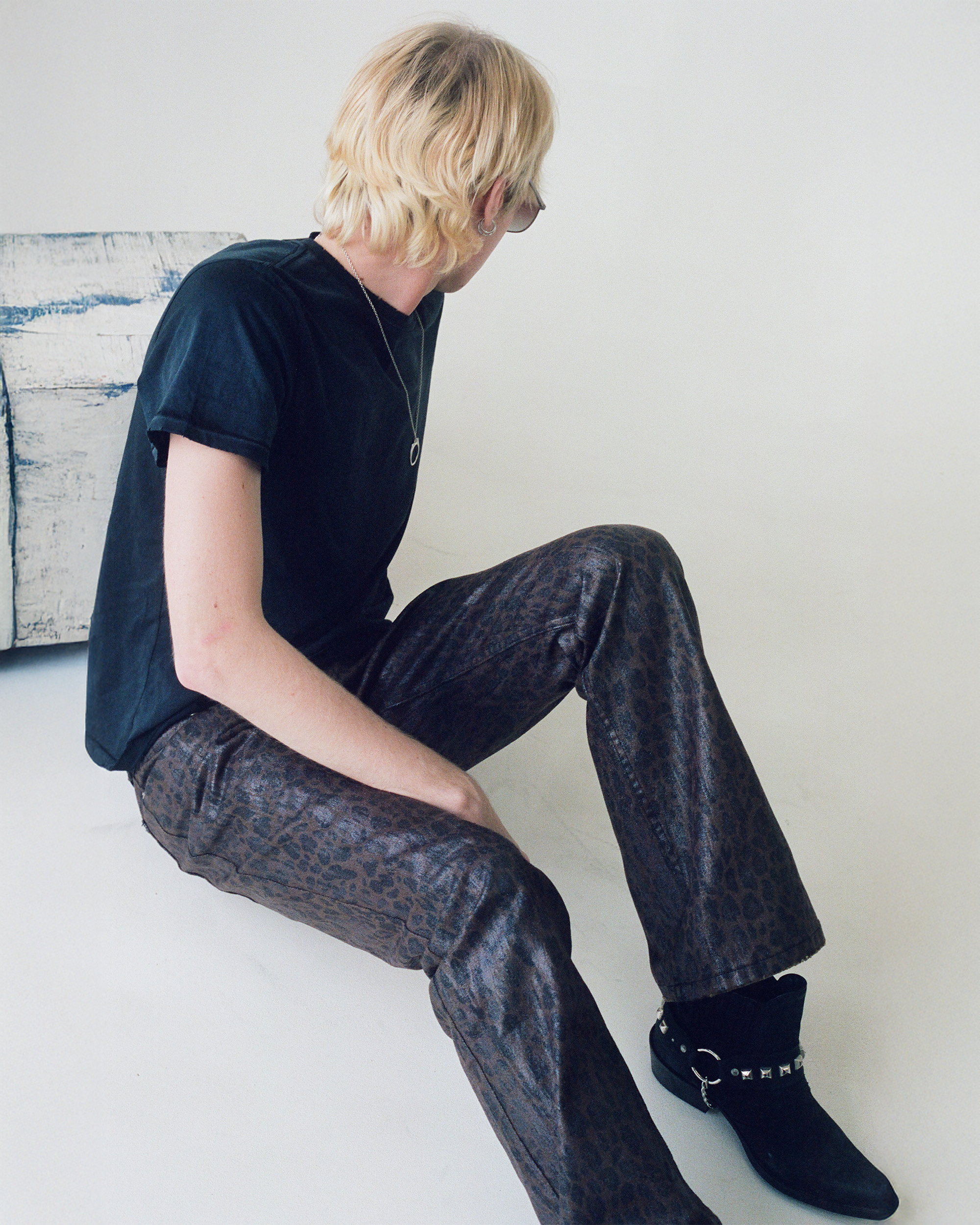 WAXED BOOTCUT DENIM [LEOPARD]
