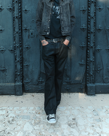 LIGHT WAXED BOOTCUT DENIM [BLACK] – VAGUE Studios