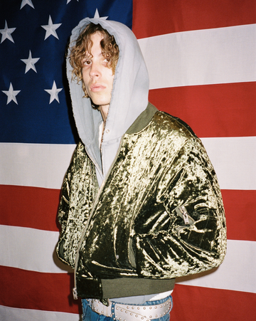 CRUSHED VELVET BOMBER [MILITARY] – VAGUE Studios