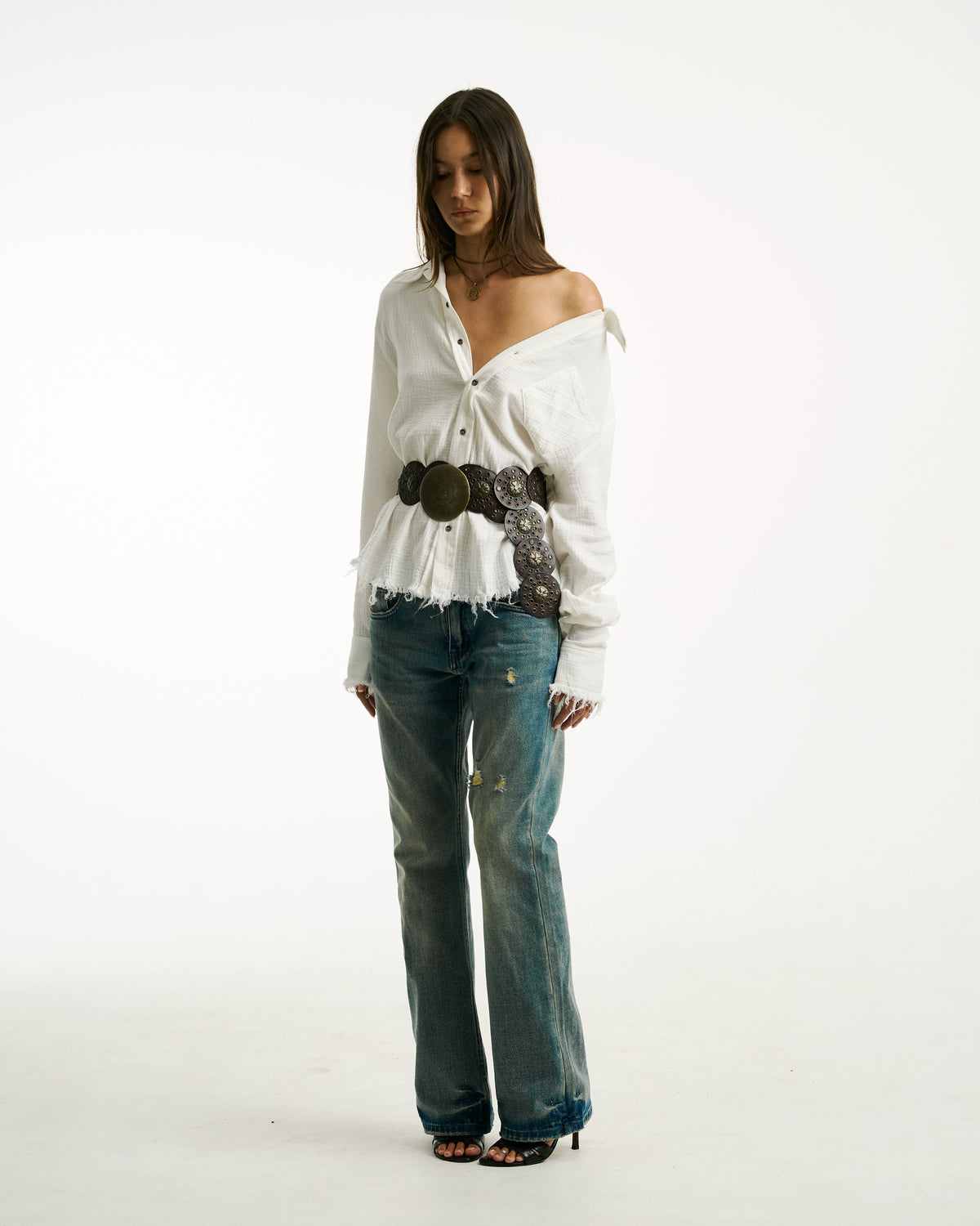 GAUZE BUTTON-UP [WHITE]