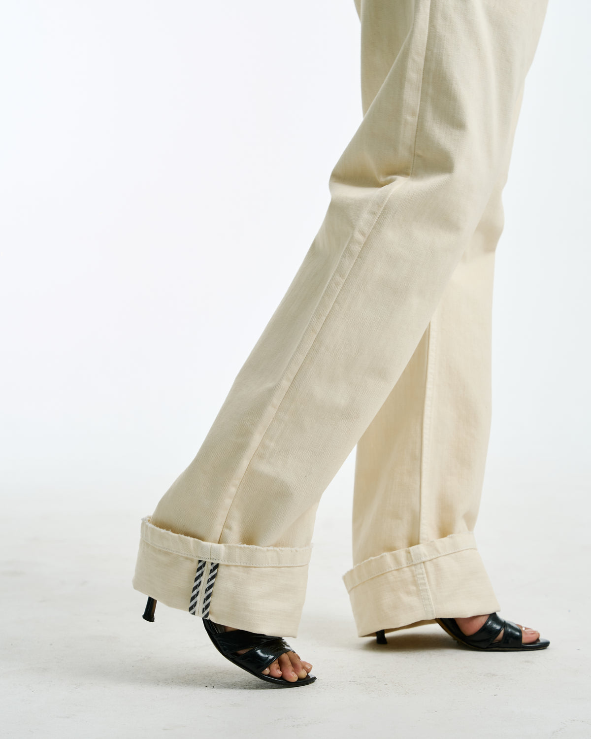 Cigarette Bootcut Denim Off White by Vague Studios – unisex jeans, view 11 of 14