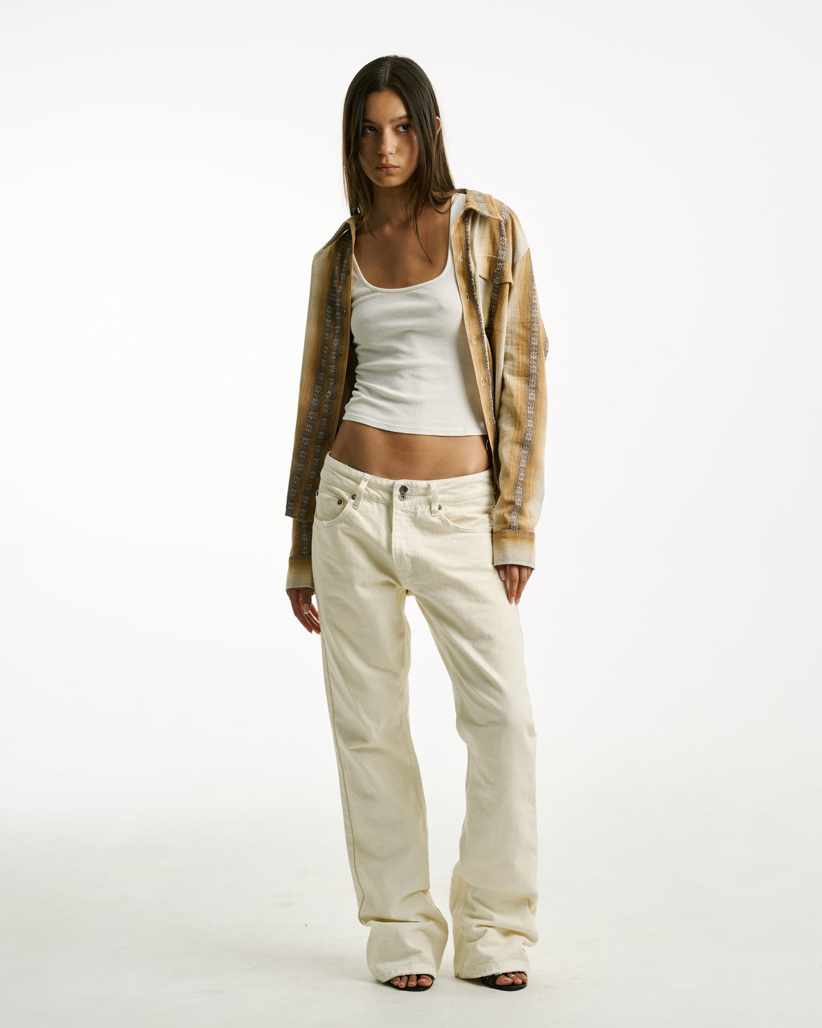 Cigarette Bootcut Denim Off White by Vague Studios – unisex jeans, view 5 of 14
