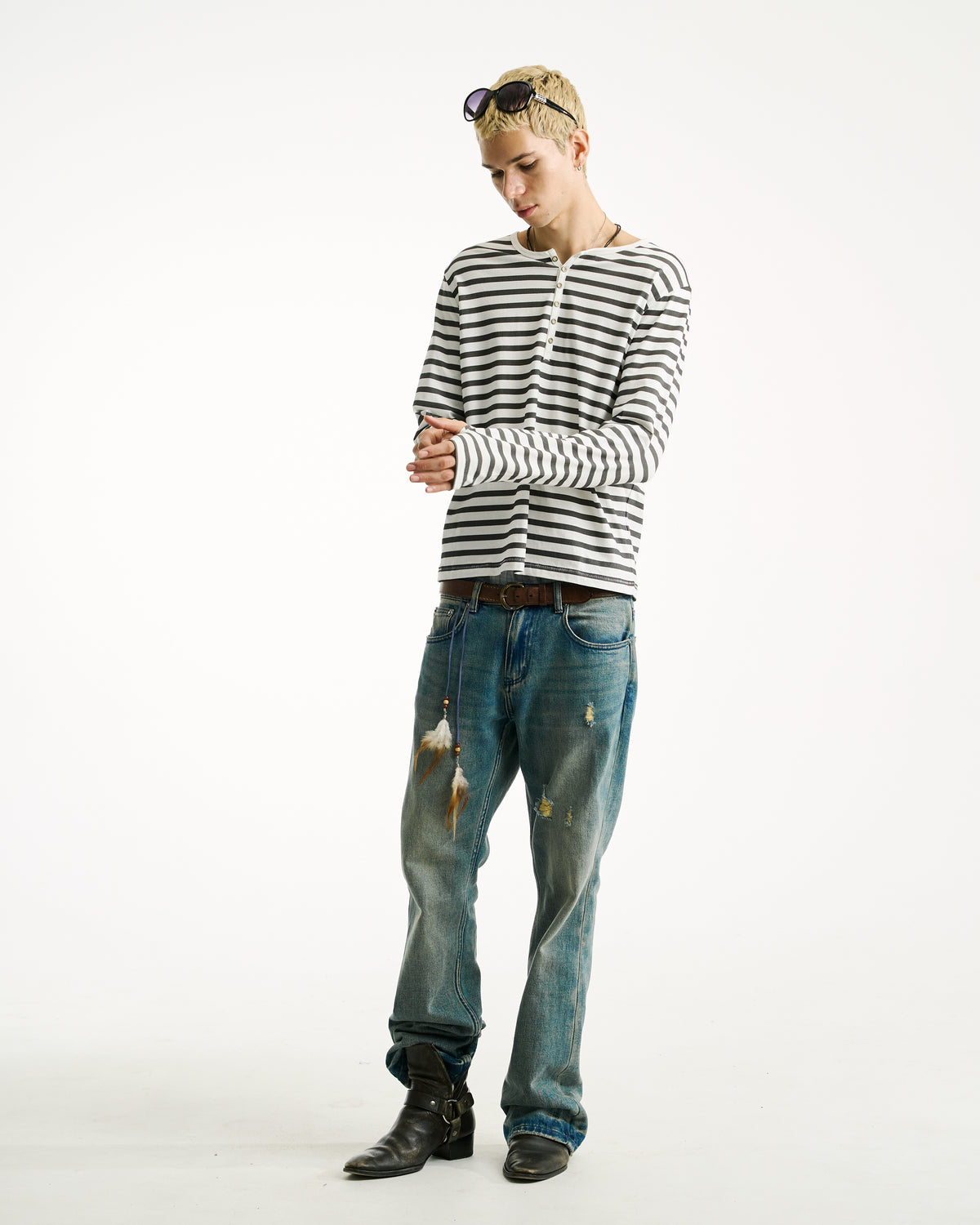 STRIPED HENLEY [B/W]
