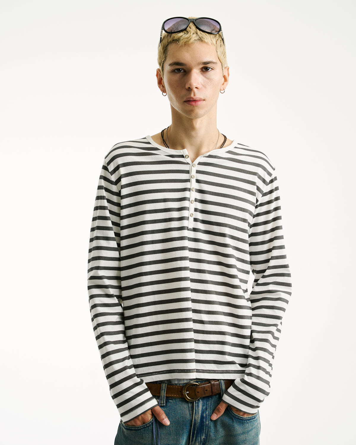 STRIPED HENLEY [B/W]