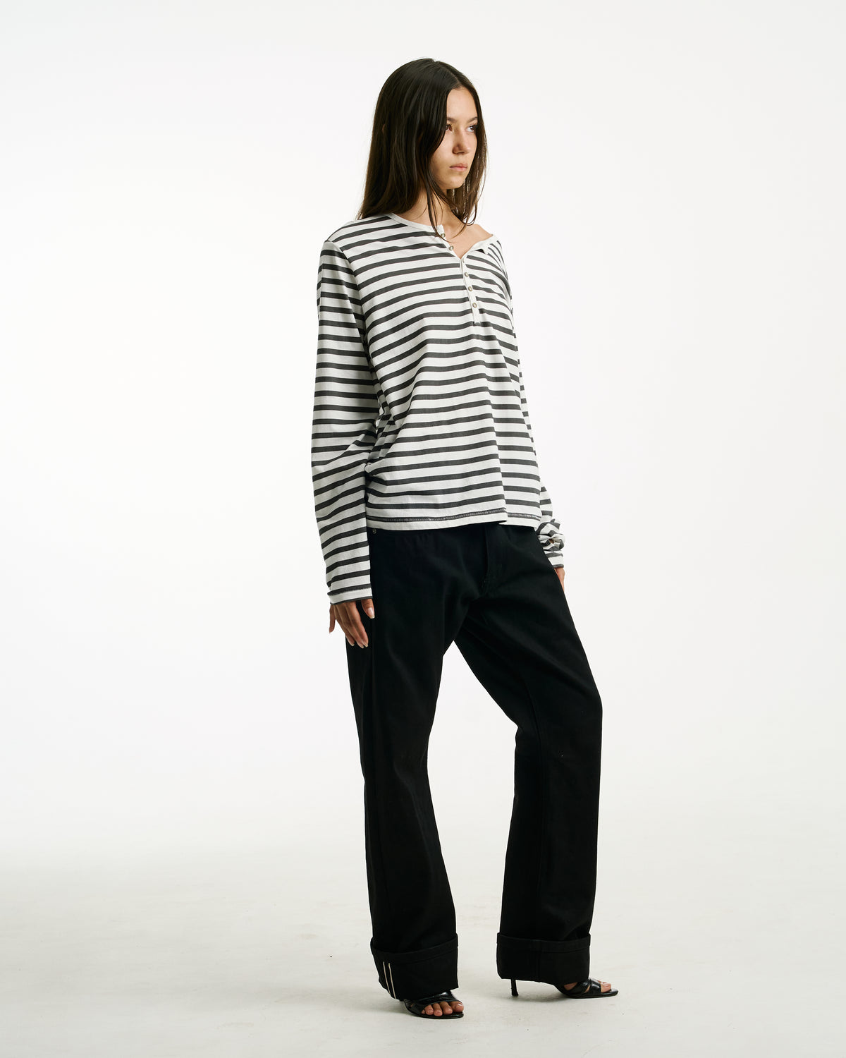 STRIPED HENLEY [B/W]