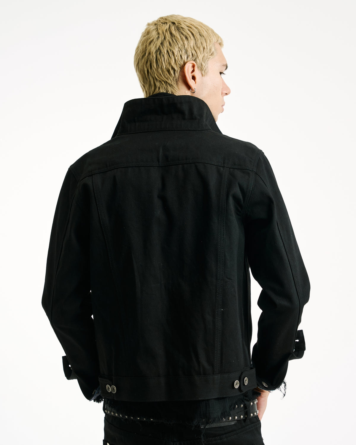 Hollywood Selvedge Denim Jacket Black by Vague Studios – unisex denim jacket, view 12 of 12