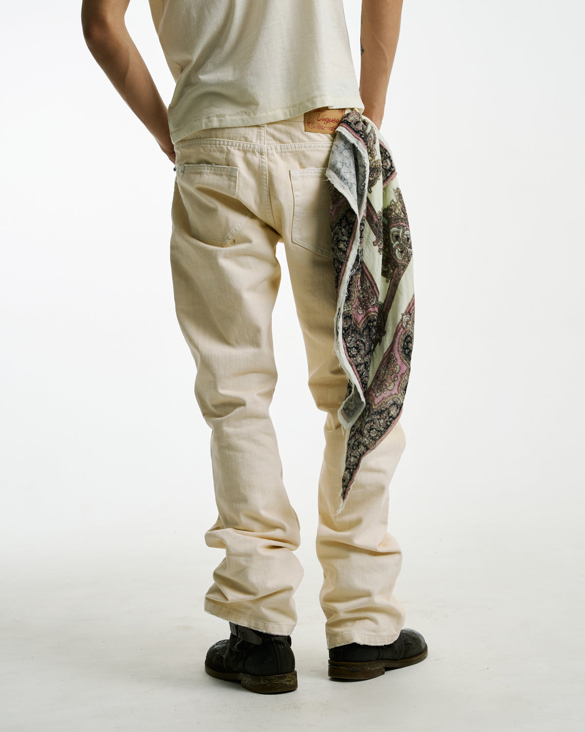 Cigarette Bootcut Denim Off White by Vague Studios – unisex jeans, view 10 of 14