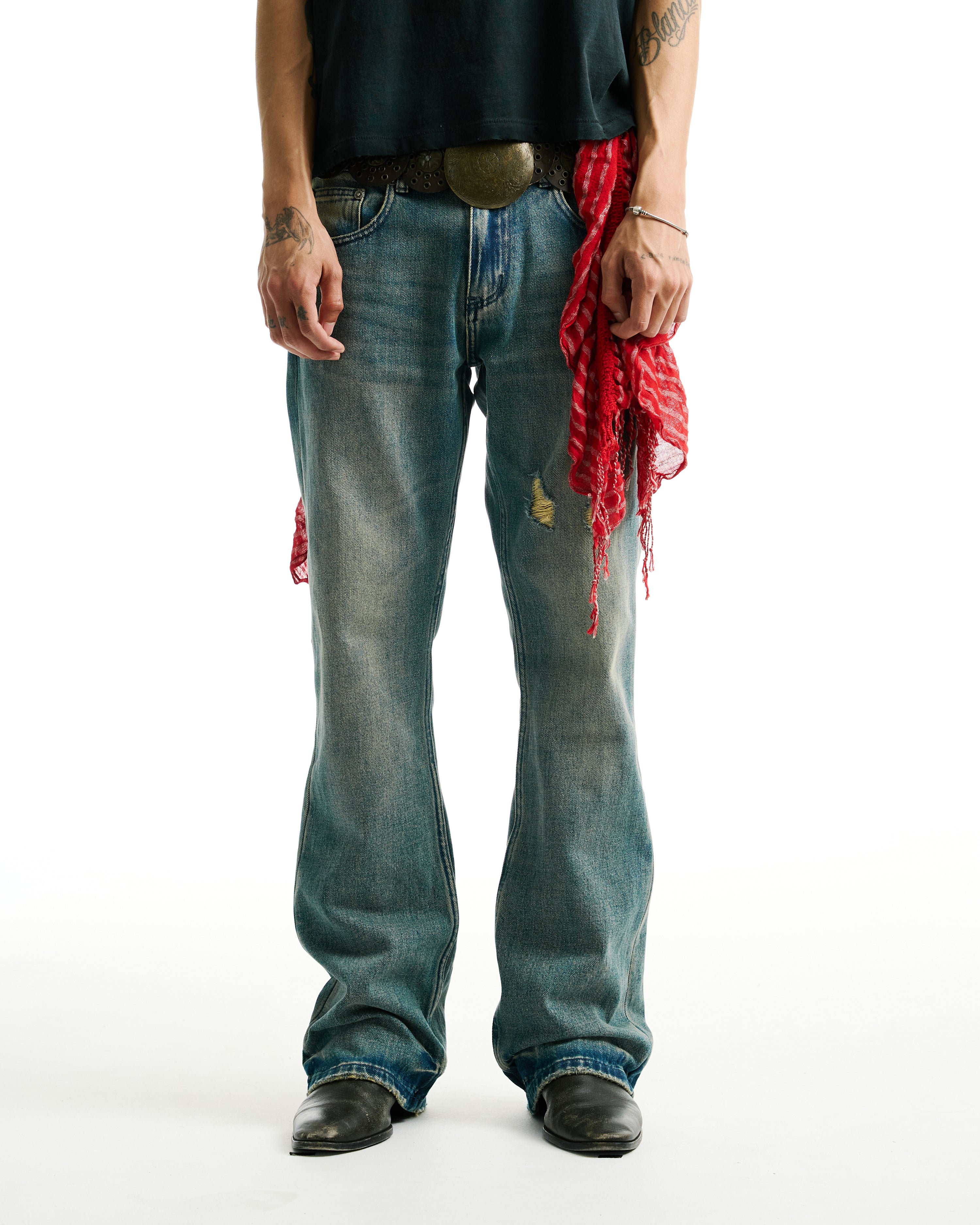 CIGARETTE BOOTCUT DENIM [BRUISED]