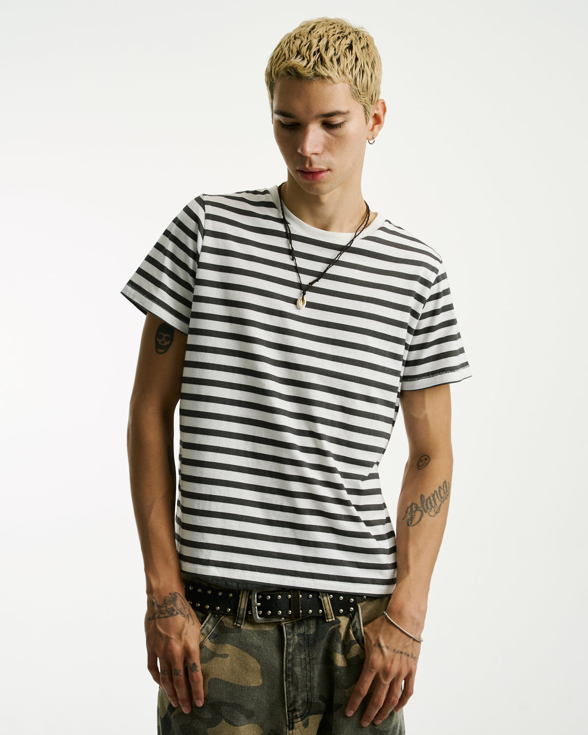 STRIPED TEE [B/W]