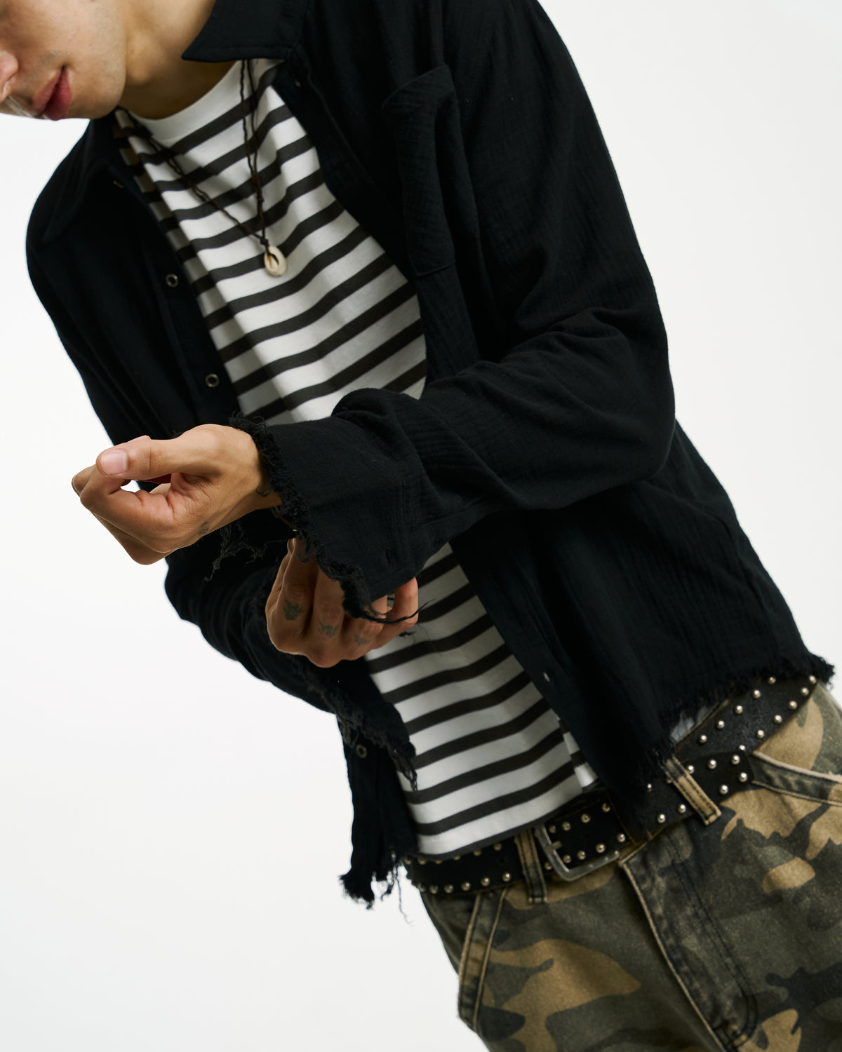 STRIPED TEE [B/W]