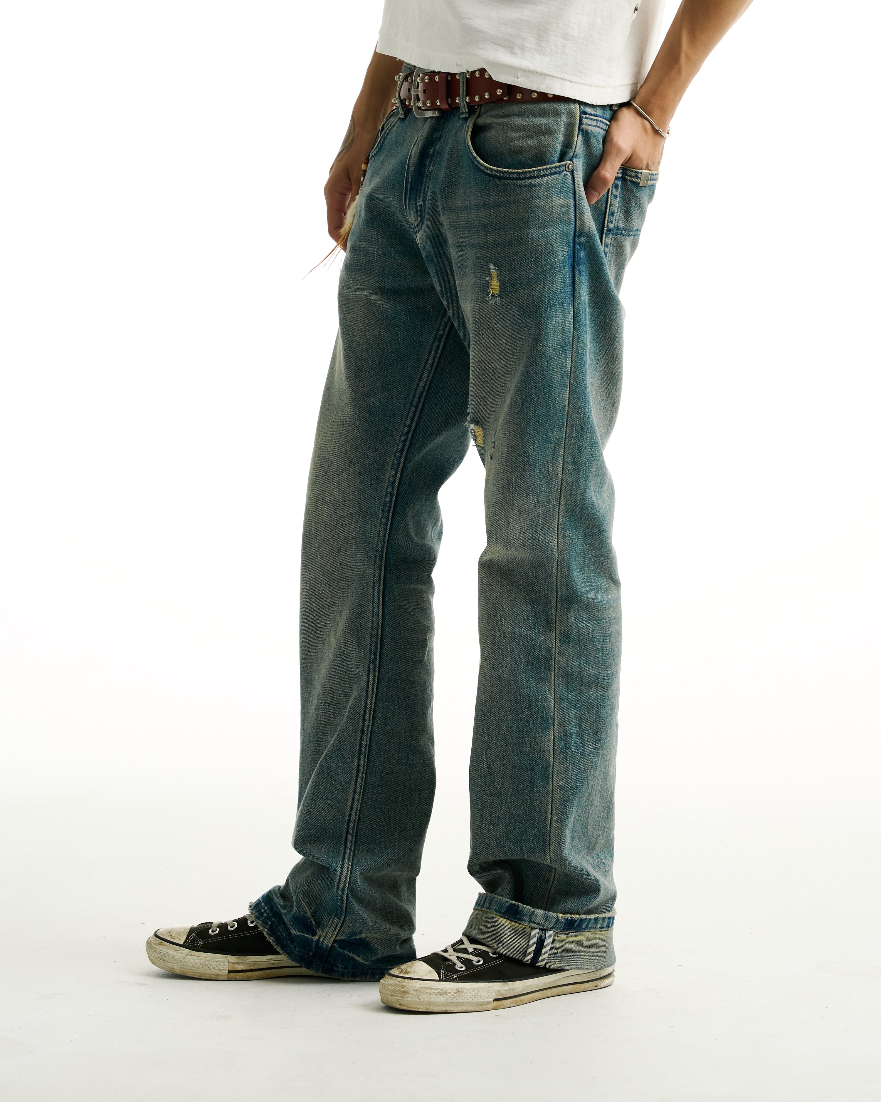 CIGARETTE BOOTCUT DENIM [BRUISED]