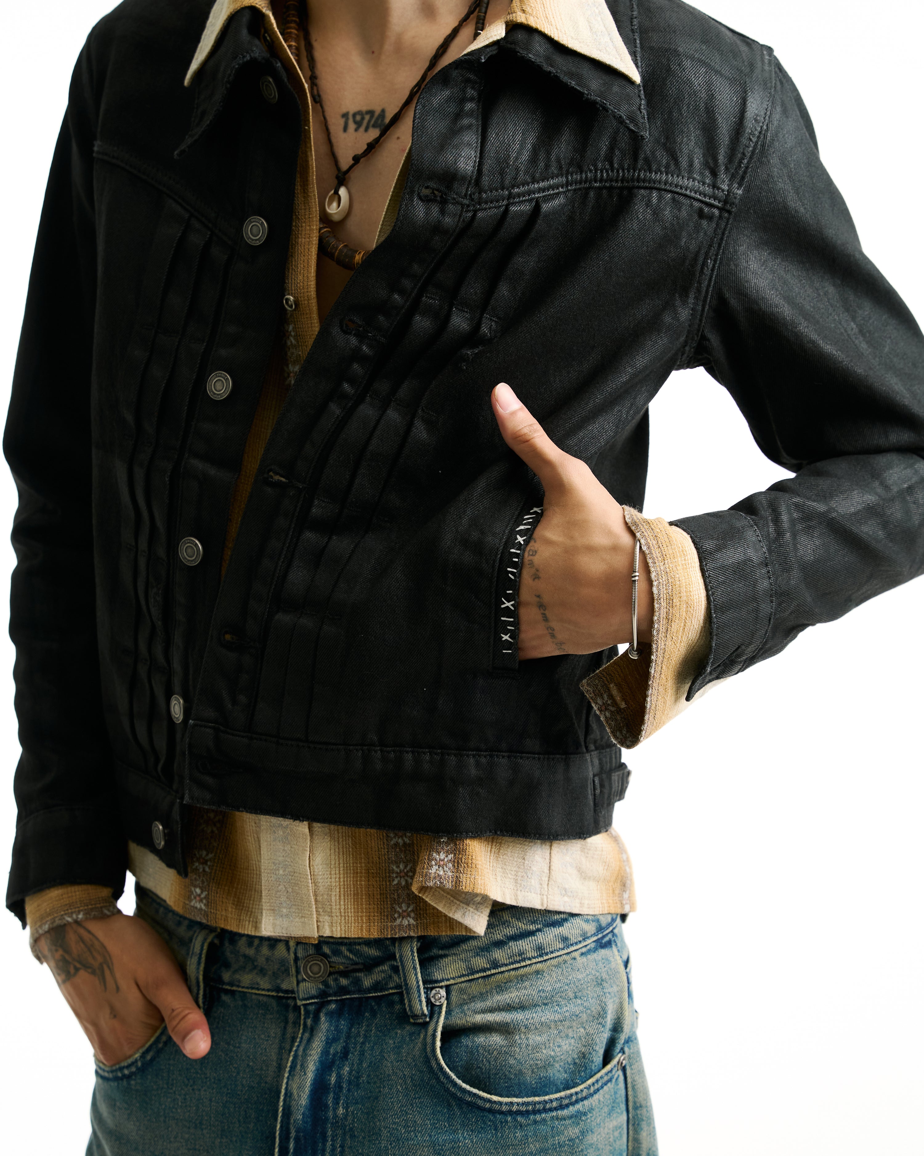 TYPE 1 DENIM JACKET [WAXED BLACK]