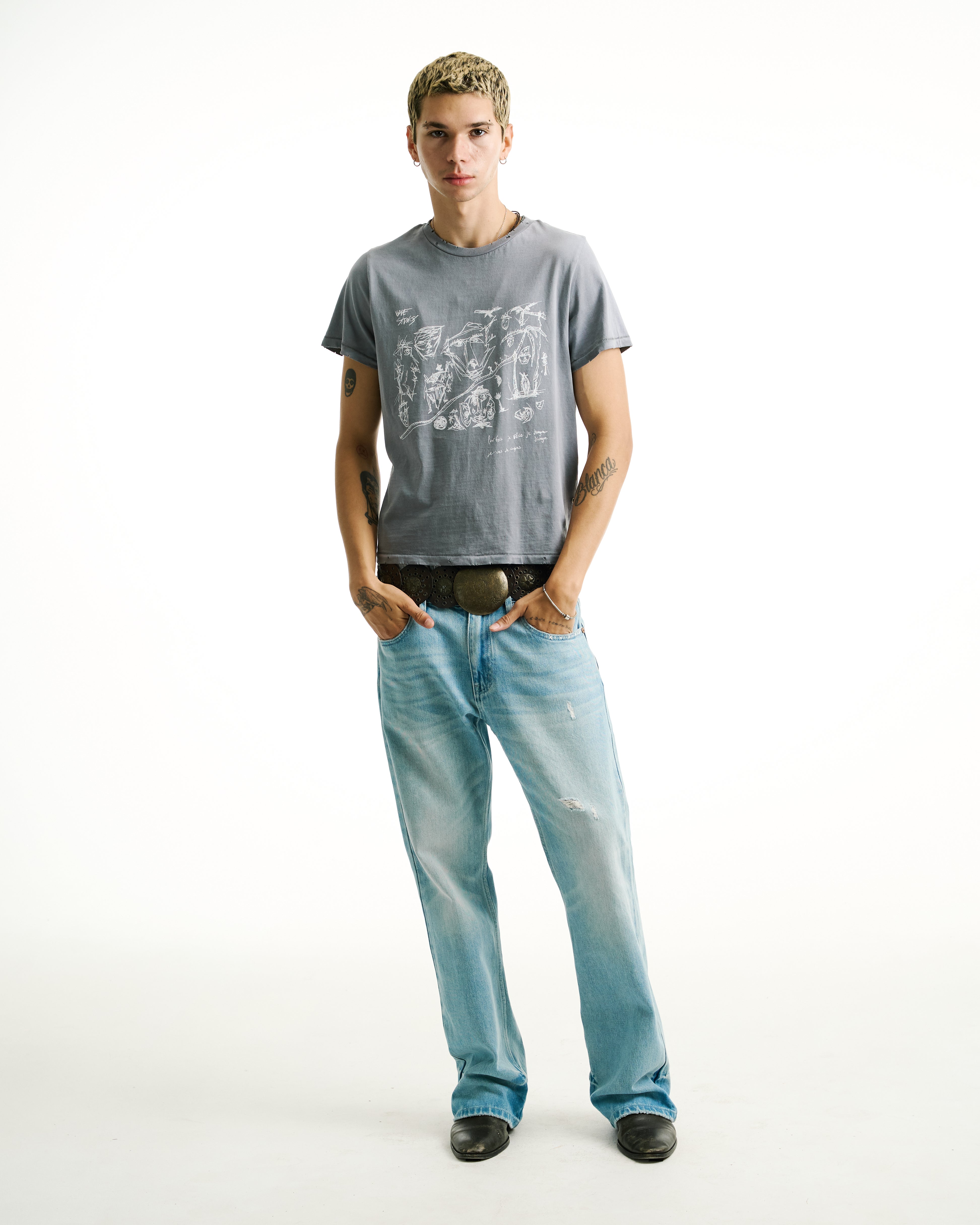 SCRIBBLE TEE [SUNBEAT GREY] – VAGUE Studios