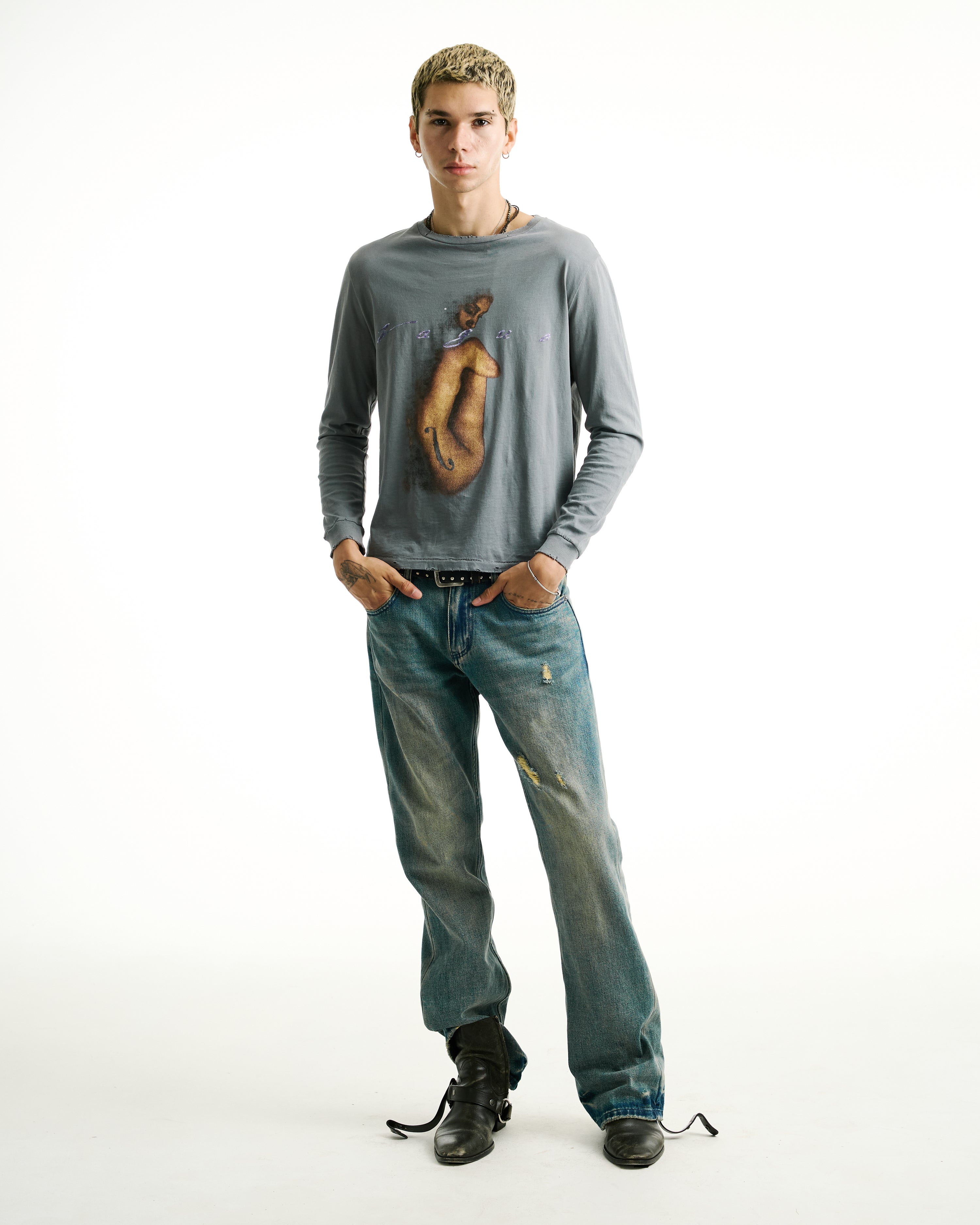 CIGARETTE BOOTCUT DENIM [BRUISED]