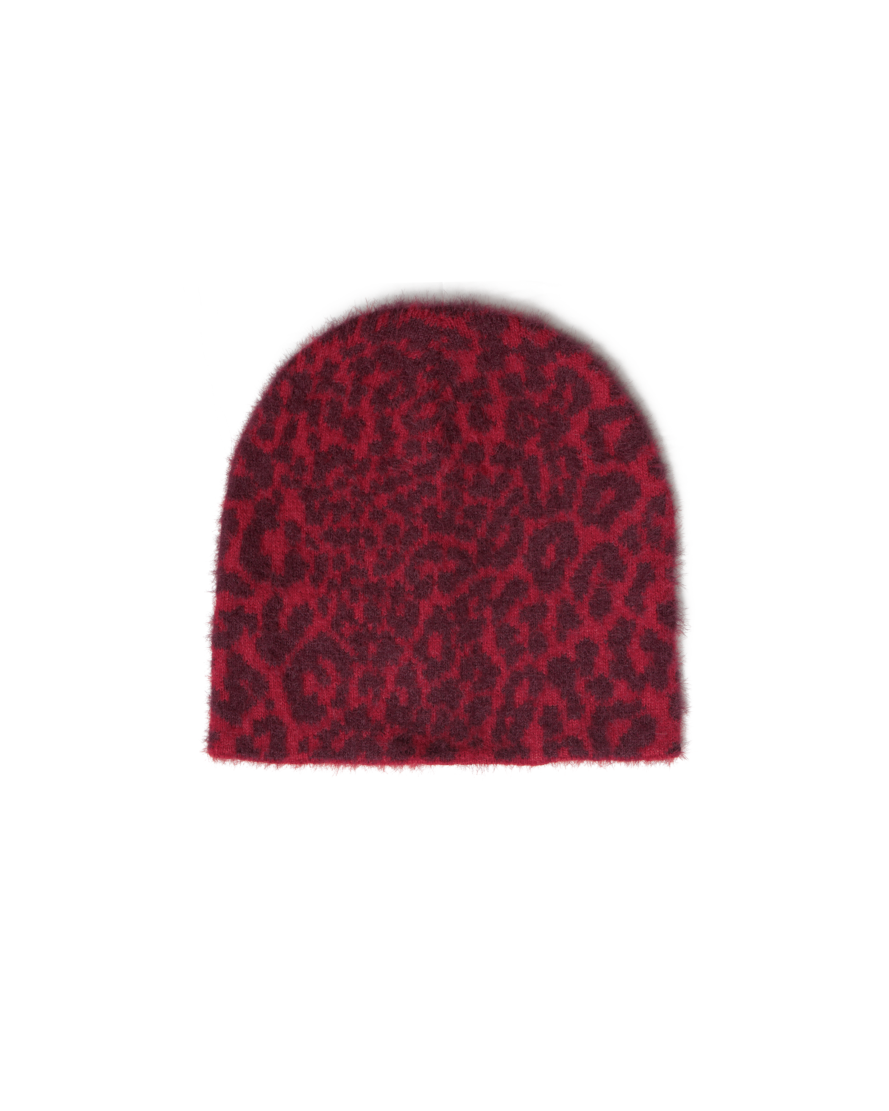 LEOPARD SHAG BEANIE [MAROON]