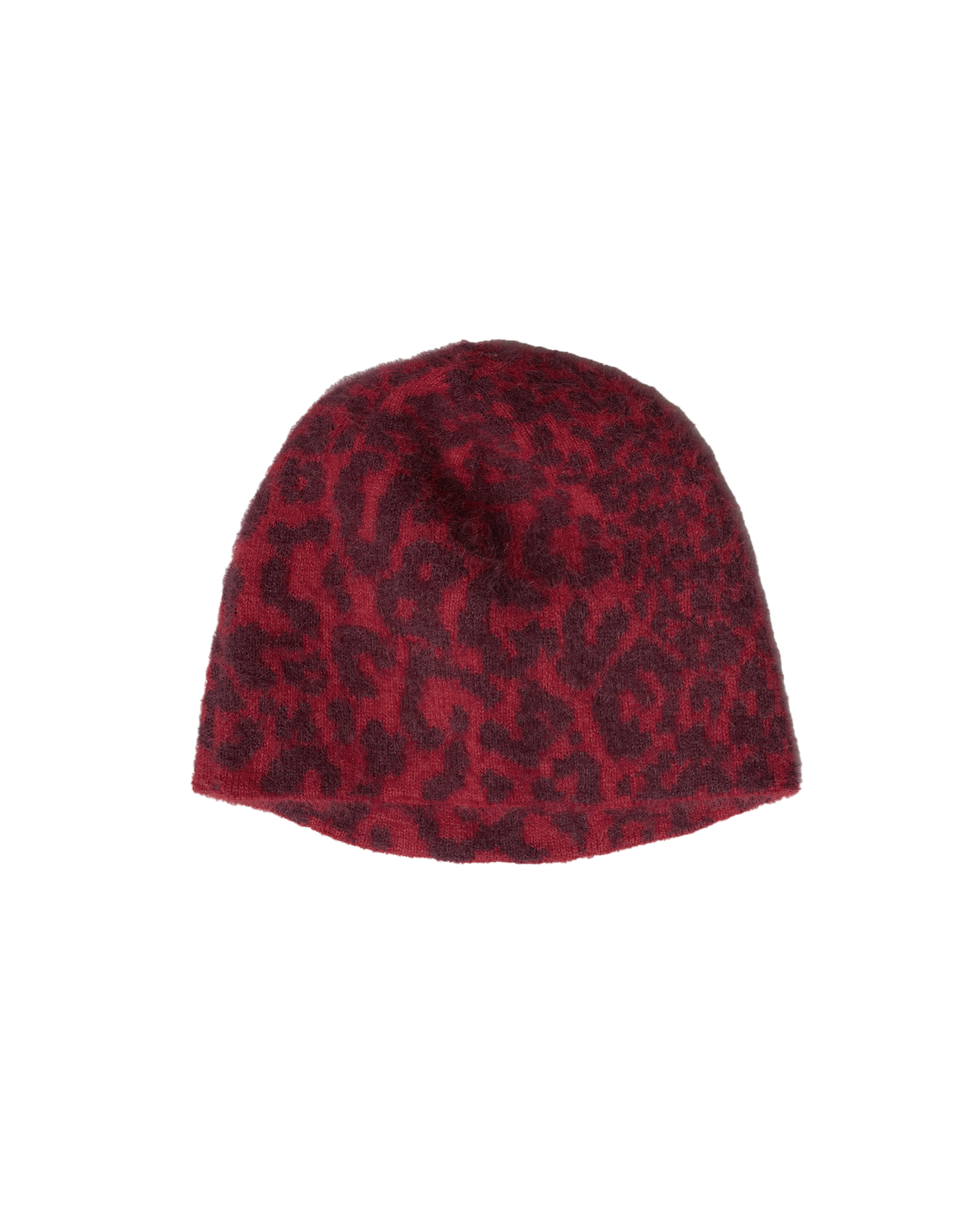 LEOPARD SHAG BEANIE [MAROON] – VAGUE Studios