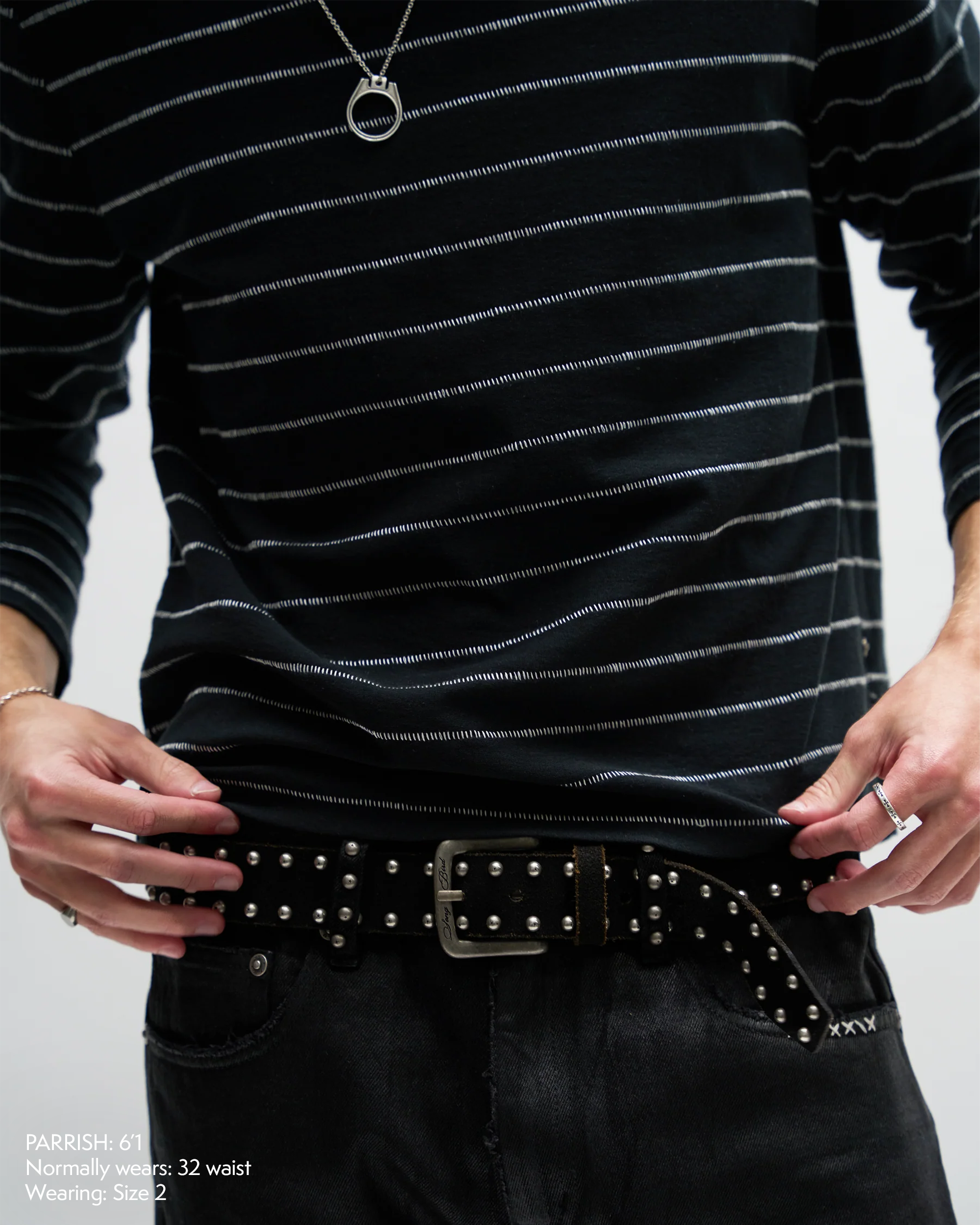 SONGBIRD STUDDED BELT [CRACKED BLACK]