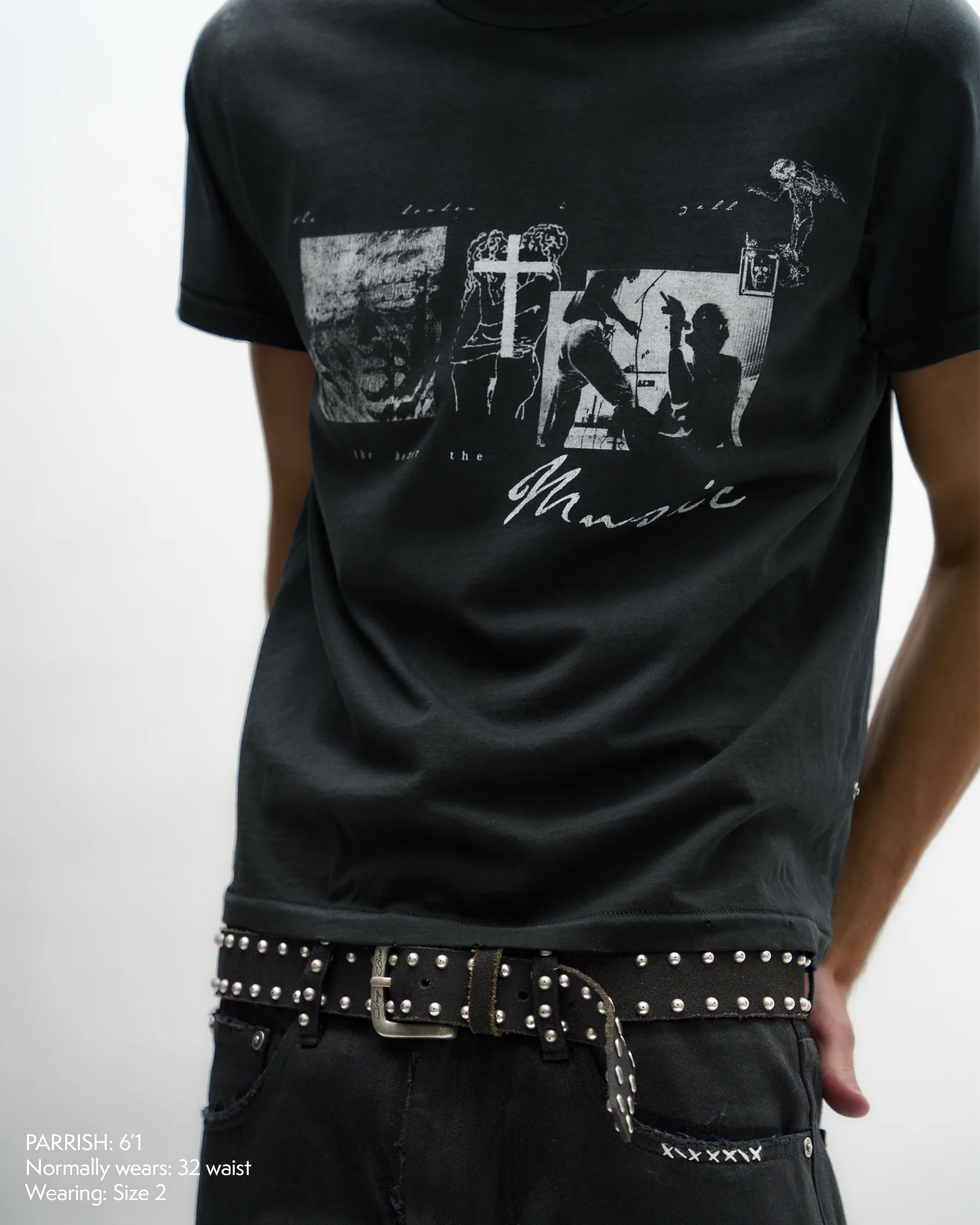 SONGBIRD STUDDED BELT [CRACKED BLACK]