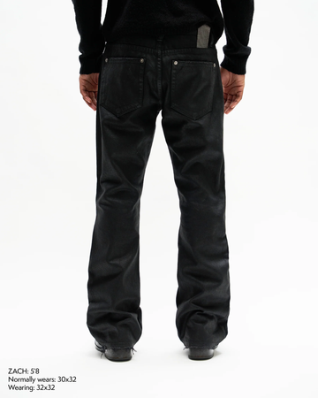 LIGHT WAXED BOOTCUT DENIM [BLACK] – VAGUE Studios