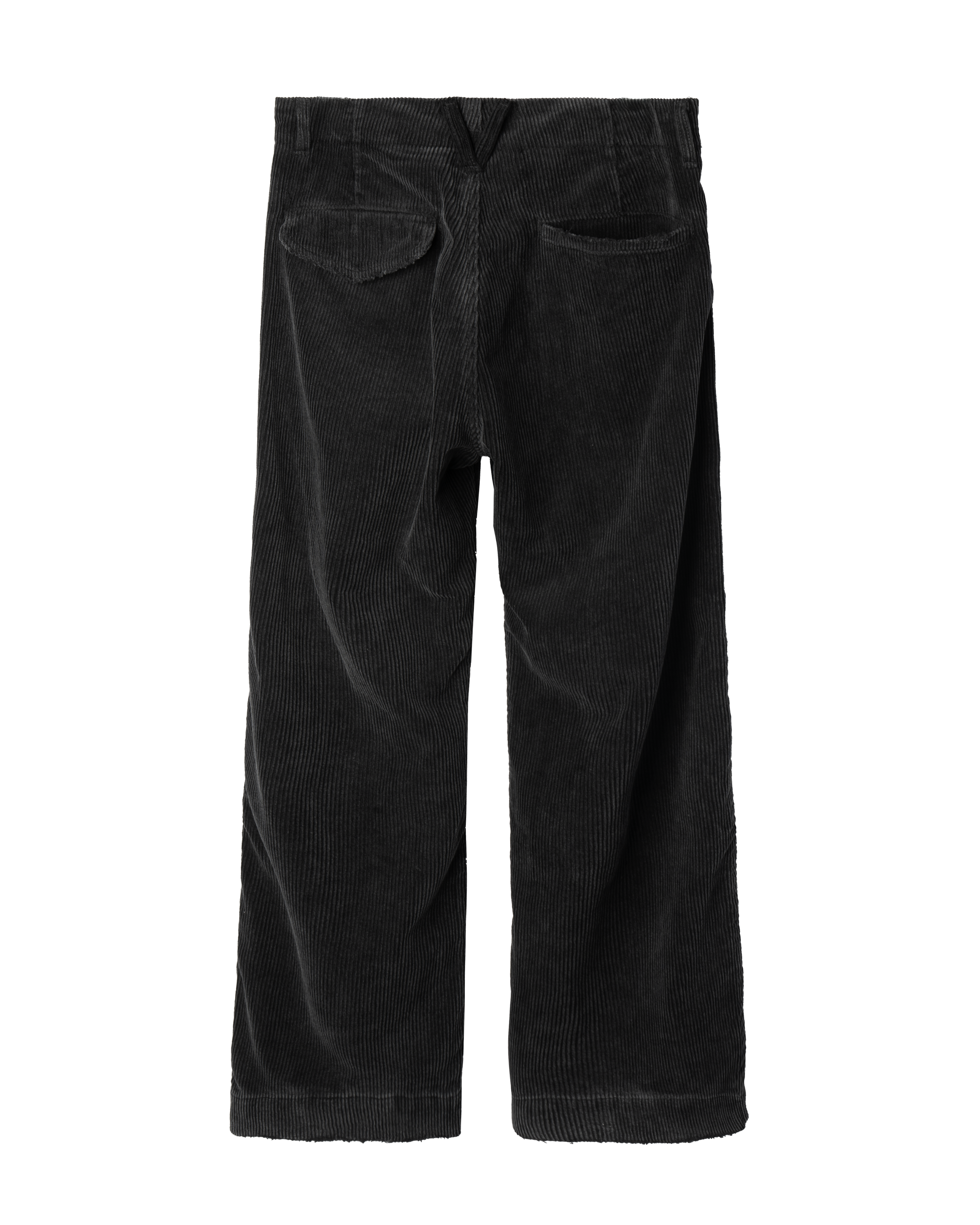 PLEATED CORDUROY TROUSERS [SUNBEAT BLACK]