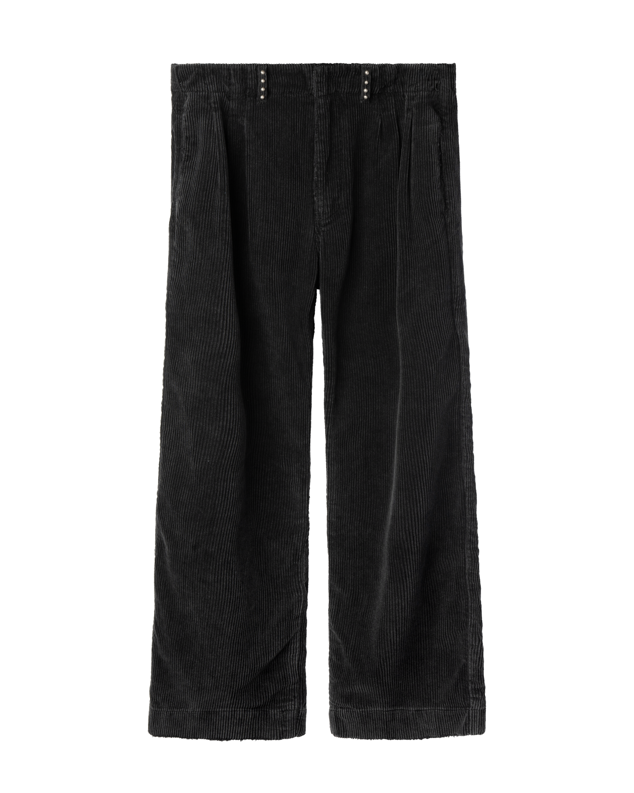 PLEATED CORDUROY TROUSERS [SUNBEAT BLACK] – VAGUE Studios