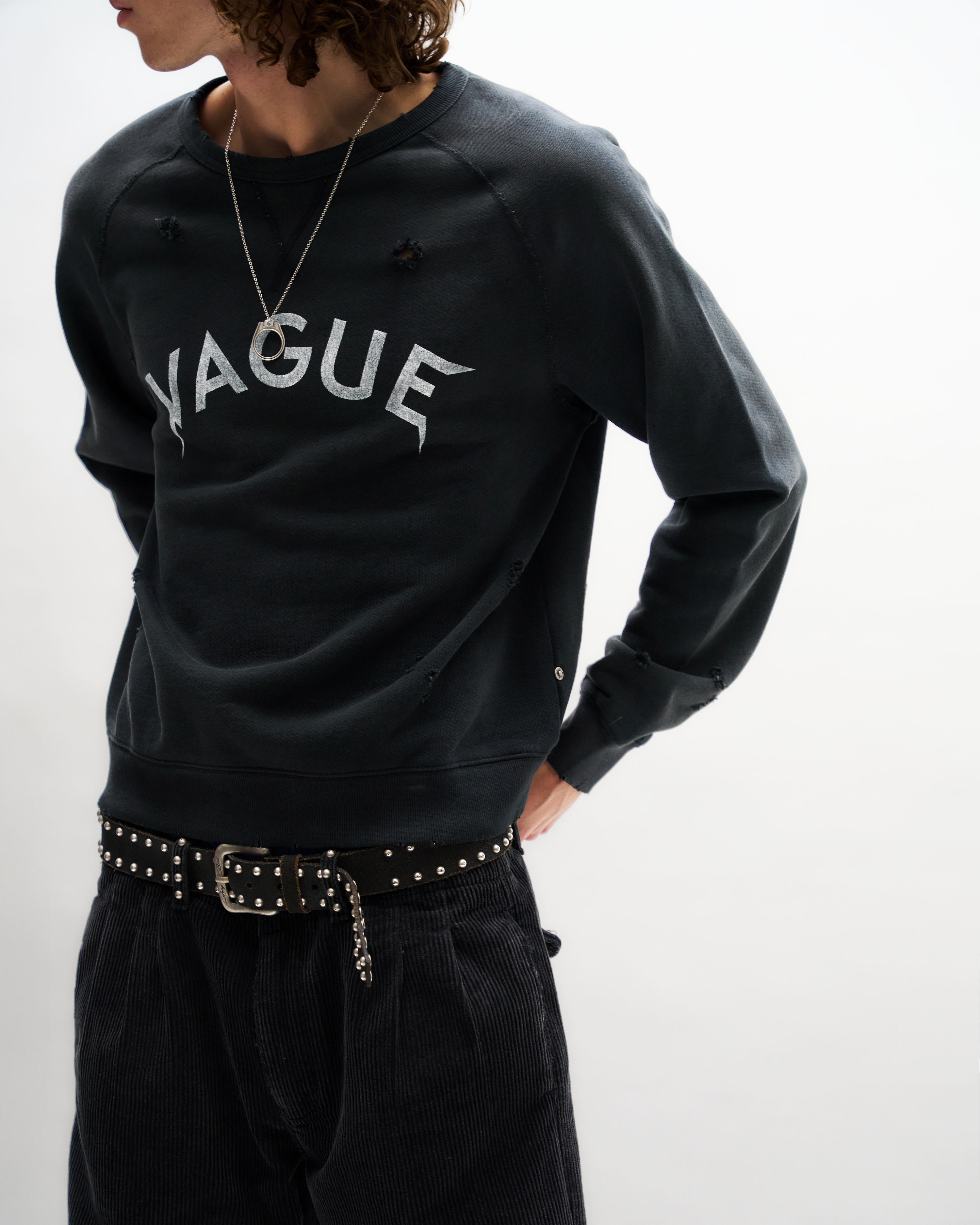 SONGBIRD STUDDED BELT [CRACKED BLACK]