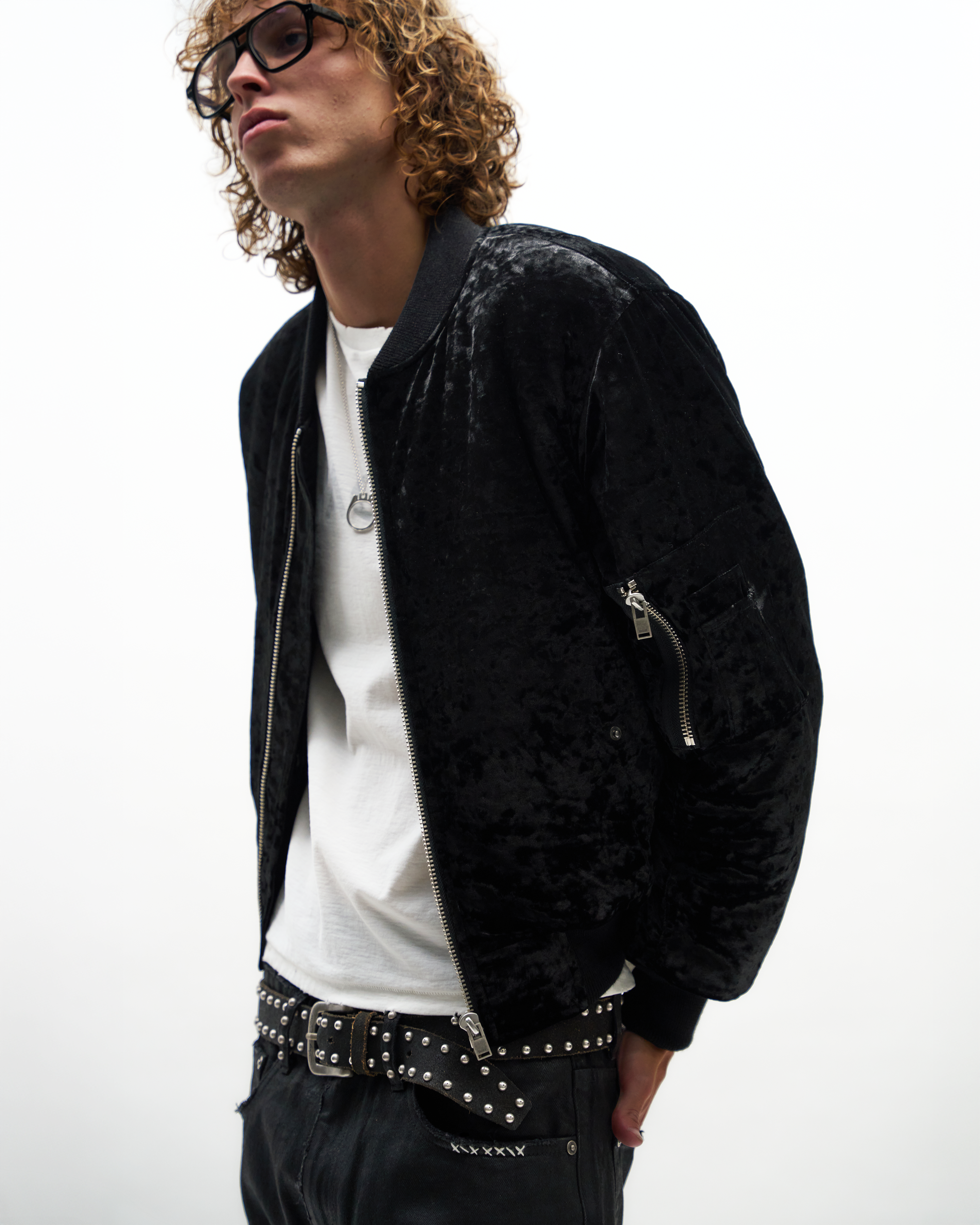 SONGBIRD STUDDED BELT [CRACKED BLACK]