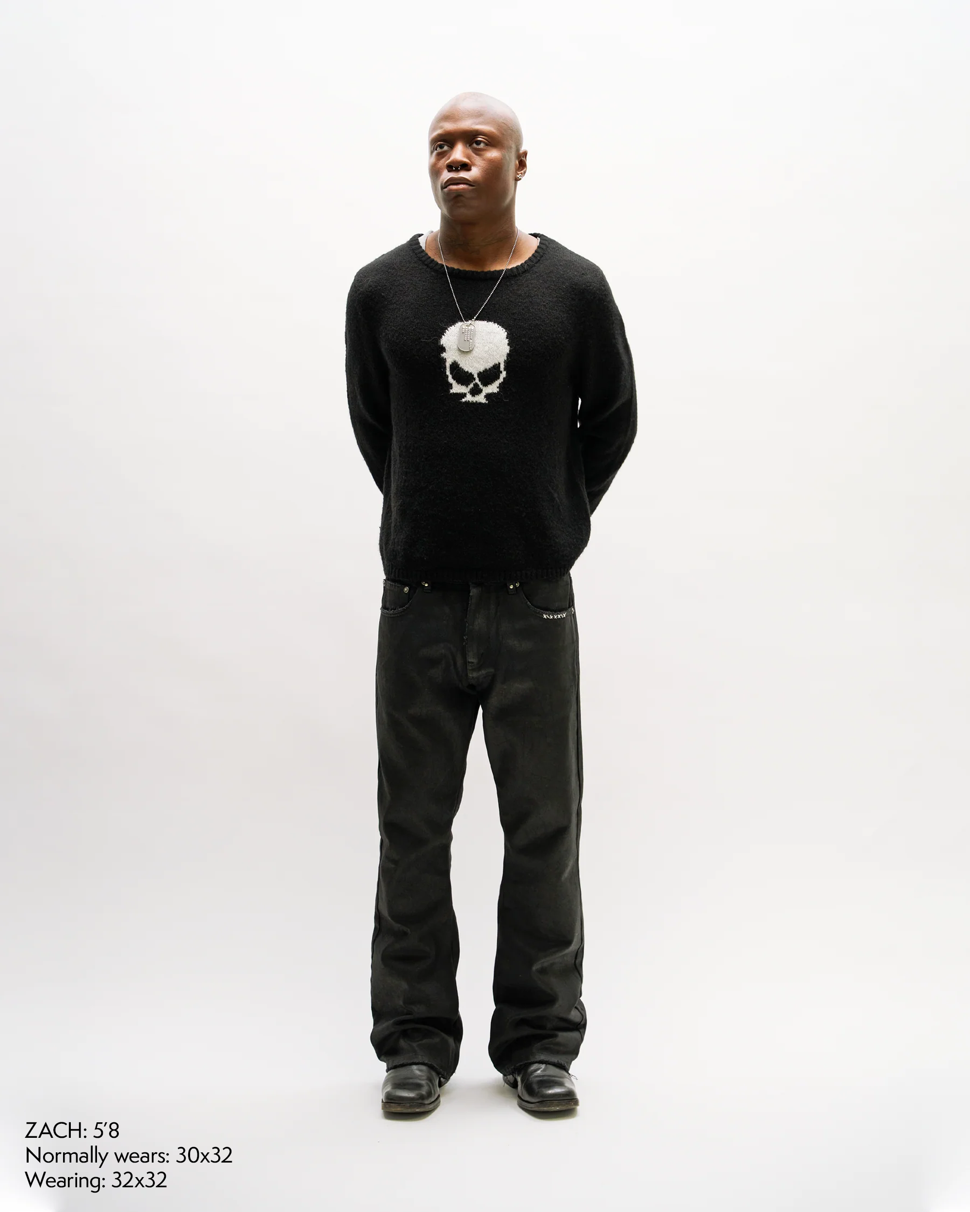 LIGHT WAXED BOOTCUT DENIM [BLACK]