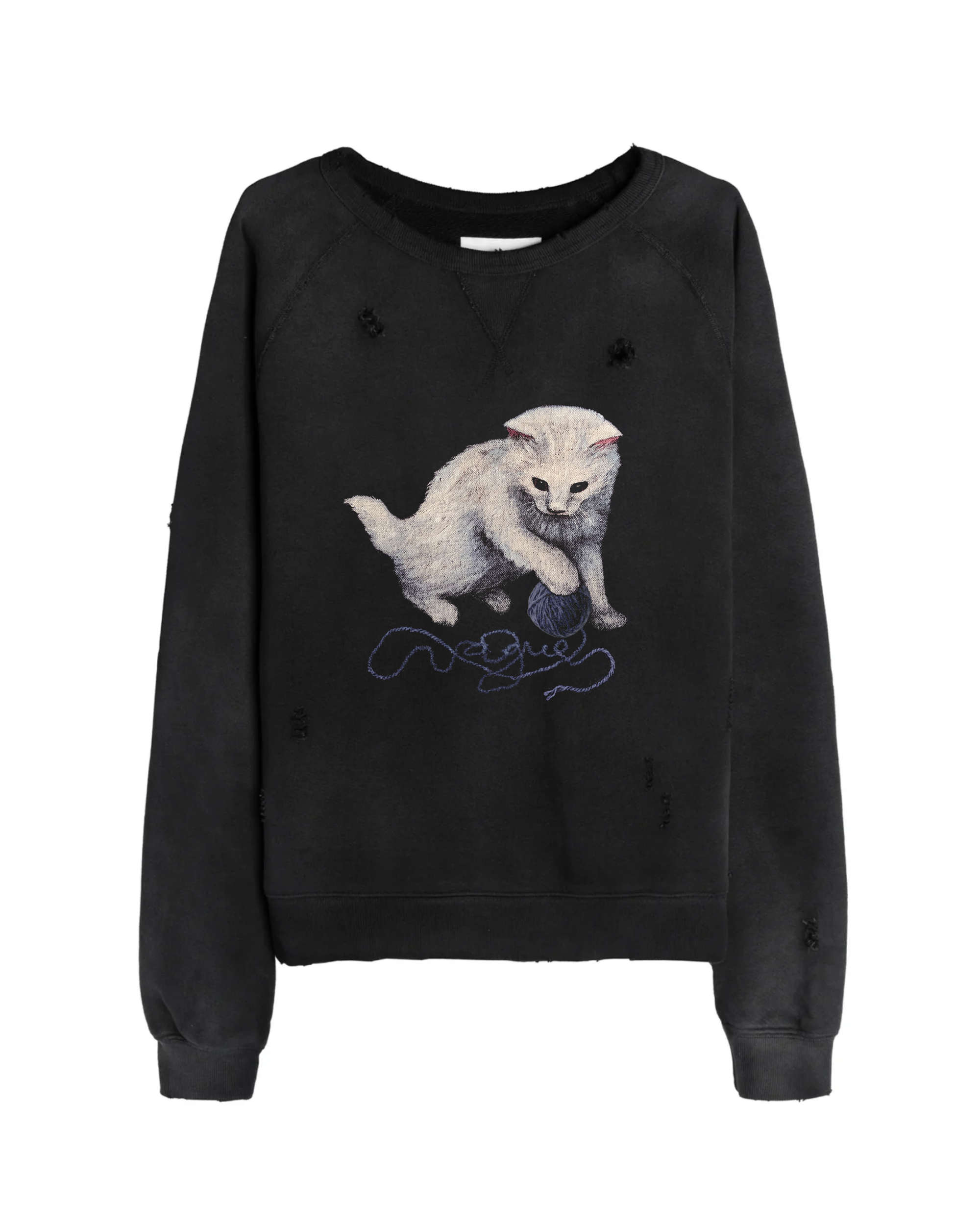 CAT CREWNECK [SUNBEAT BLACK]