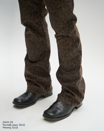 WAXED BOOTCUT DENIM [LEOPARD] – VAGUE Studios