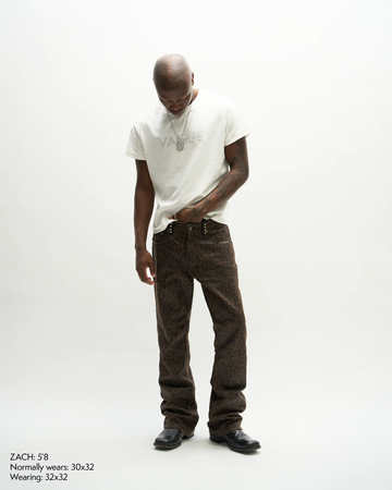 WAXED BOOTCUT DENIM [LEOPARD] – VAGUE Studios