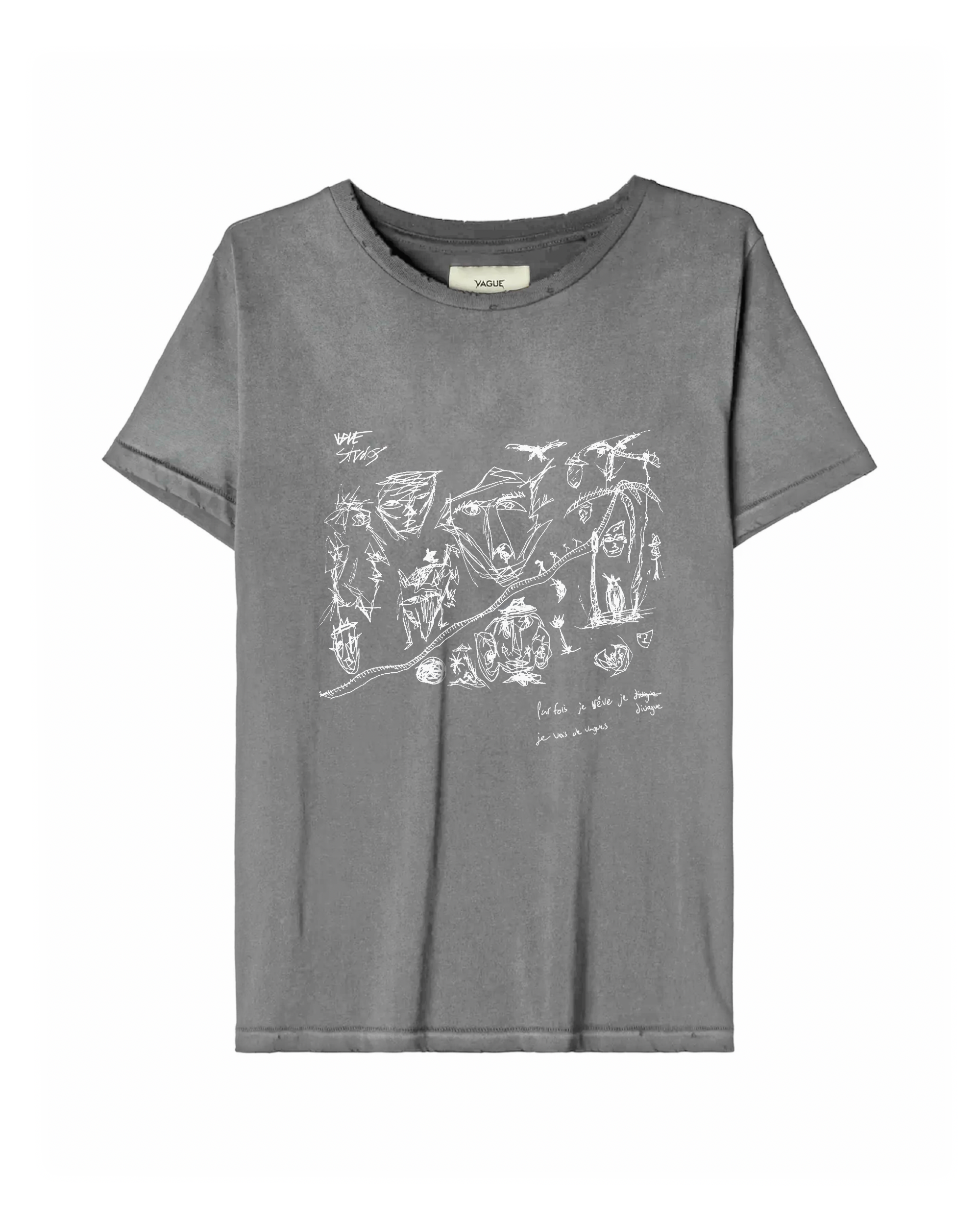 SCRIBBLE TEE [SUNBEAT GREY]