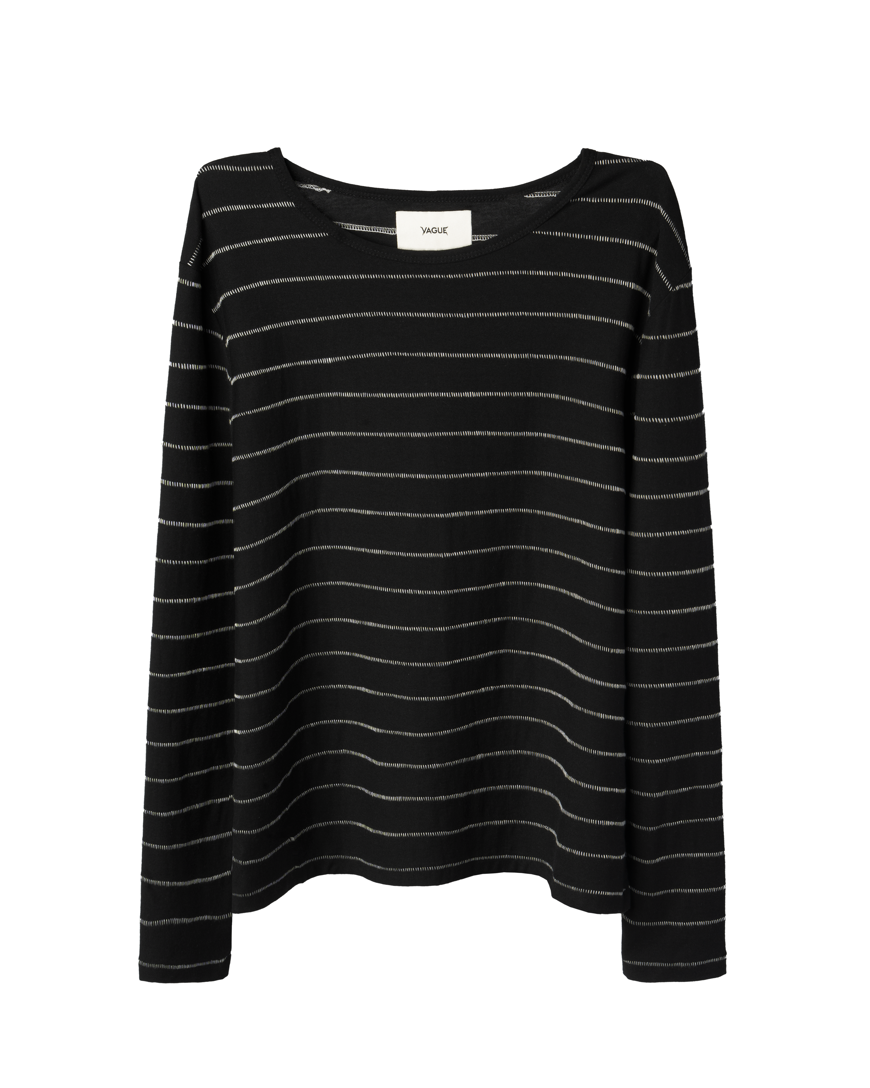 SINGLE STITCH STRIPED LONG SLEEVE [BLACK]
