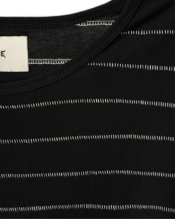 SINGLE STITCH STRIPED LONG SLEEVE [BLACK] – VAGUE Studios